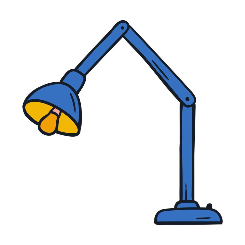 Desk lamp icon element with hand drawn style vector