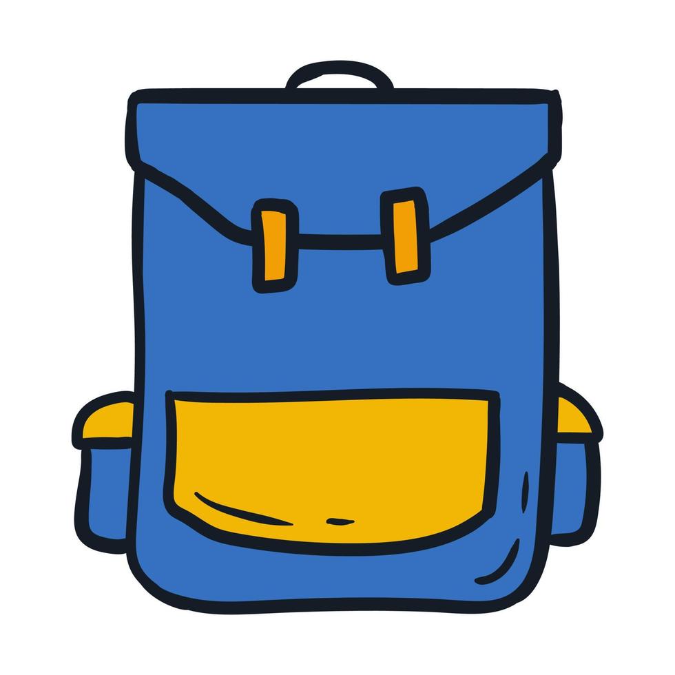 Backpack icon element with hand drawn style vector