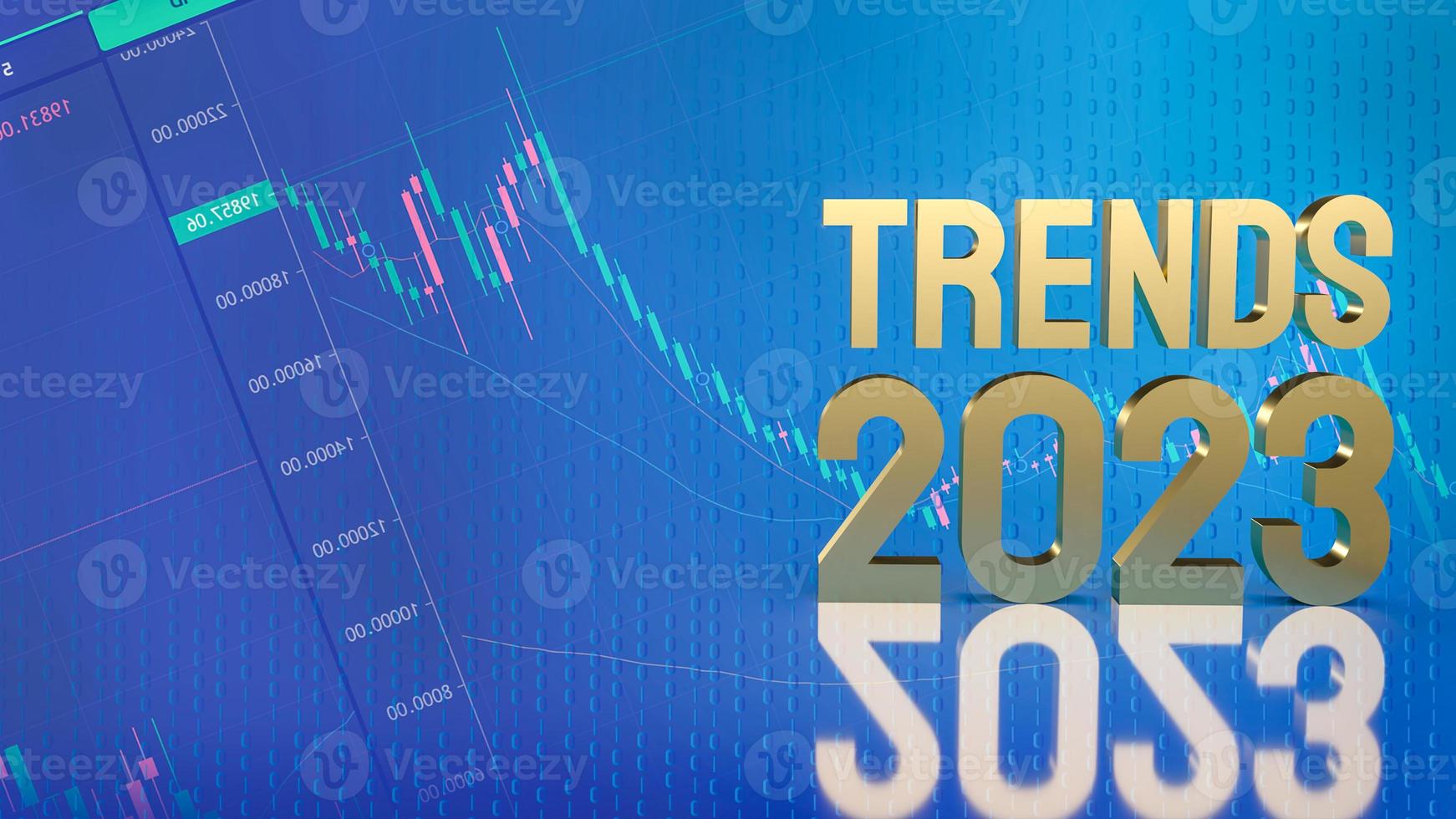 trends 2023 gold text on business background 3d rendering photo