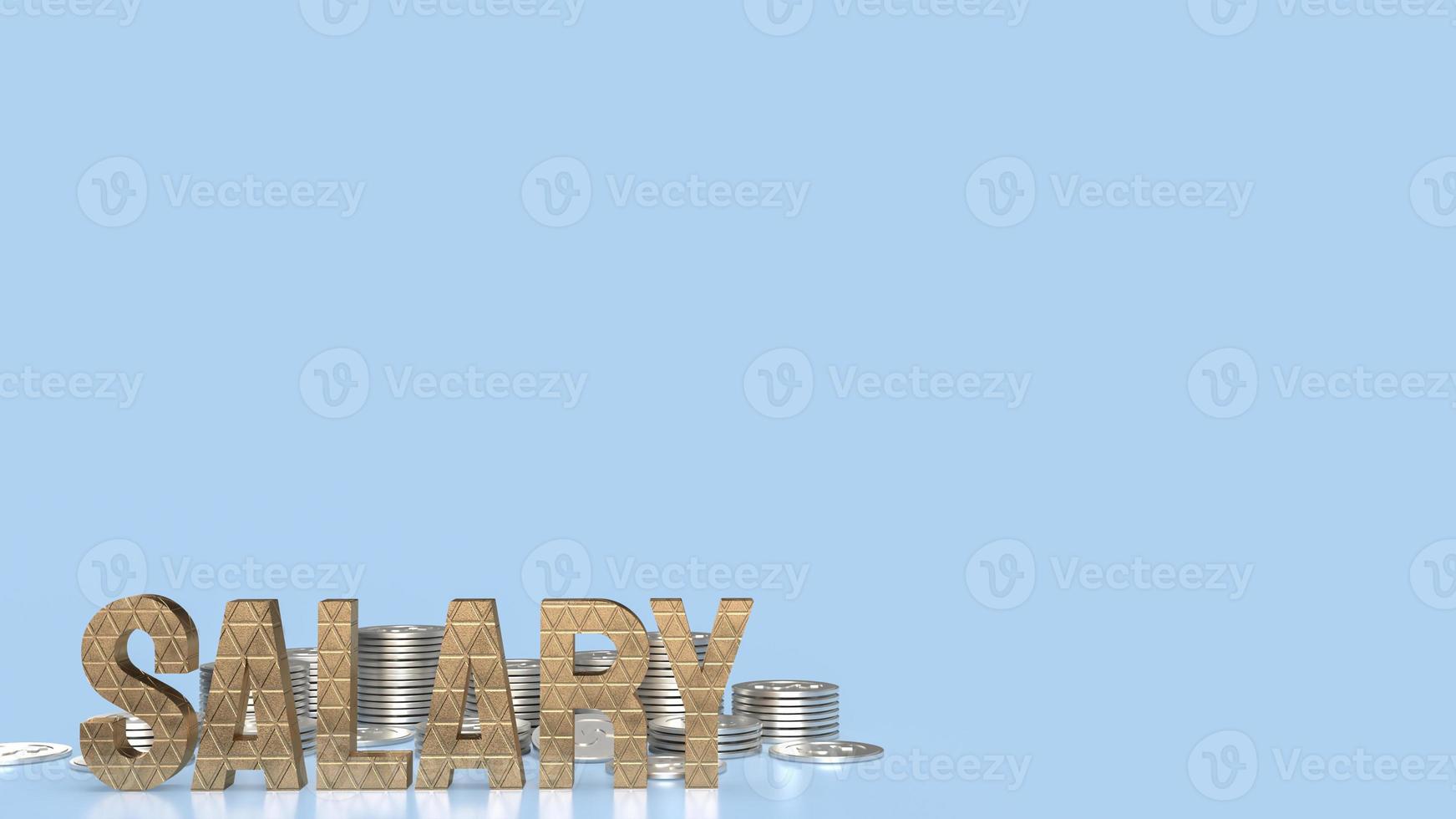 salary text and coins for business concept 3d rendering photo