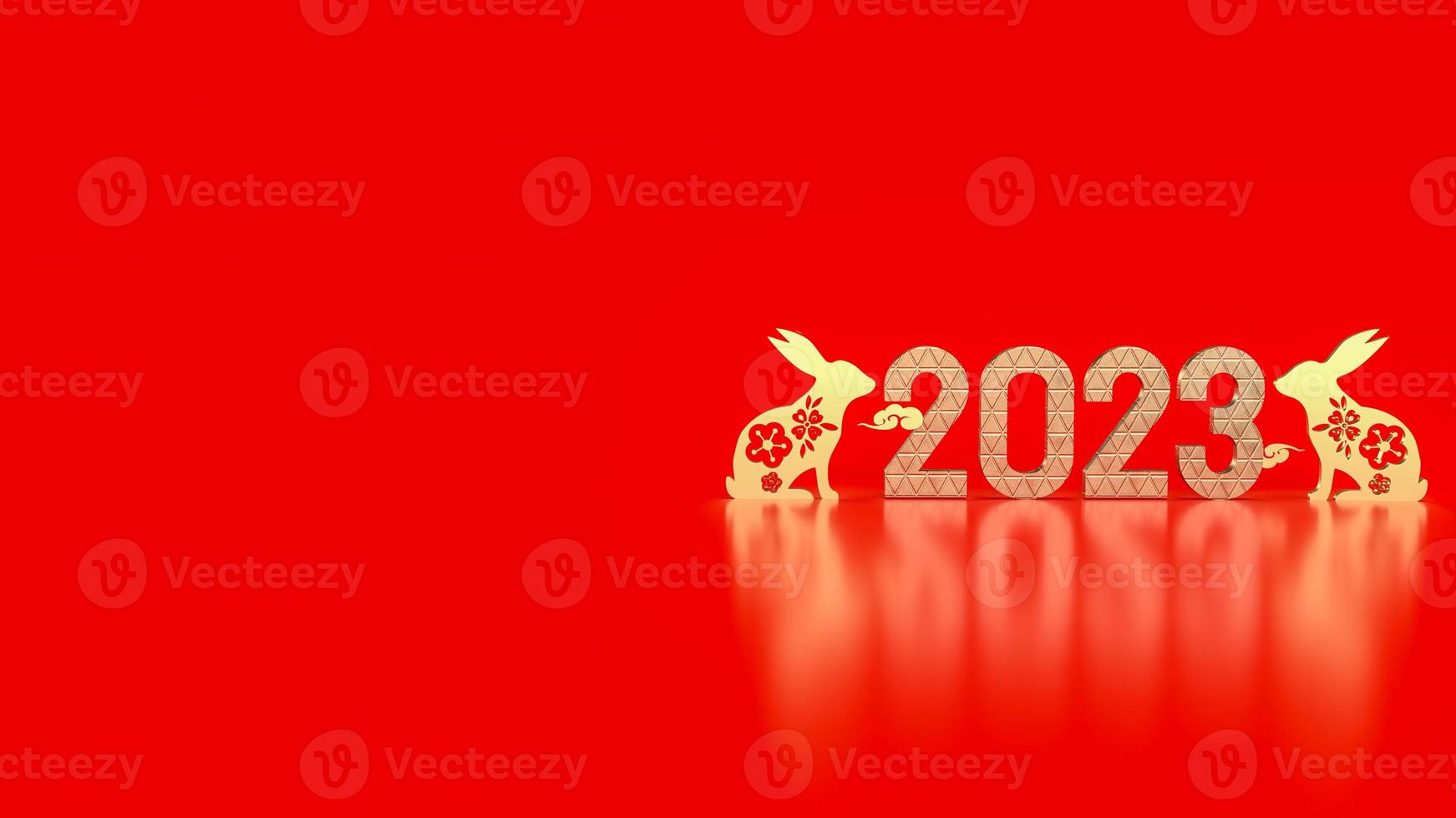 The Chinese New Year 2023 year of the rabbit 3d rendering photo