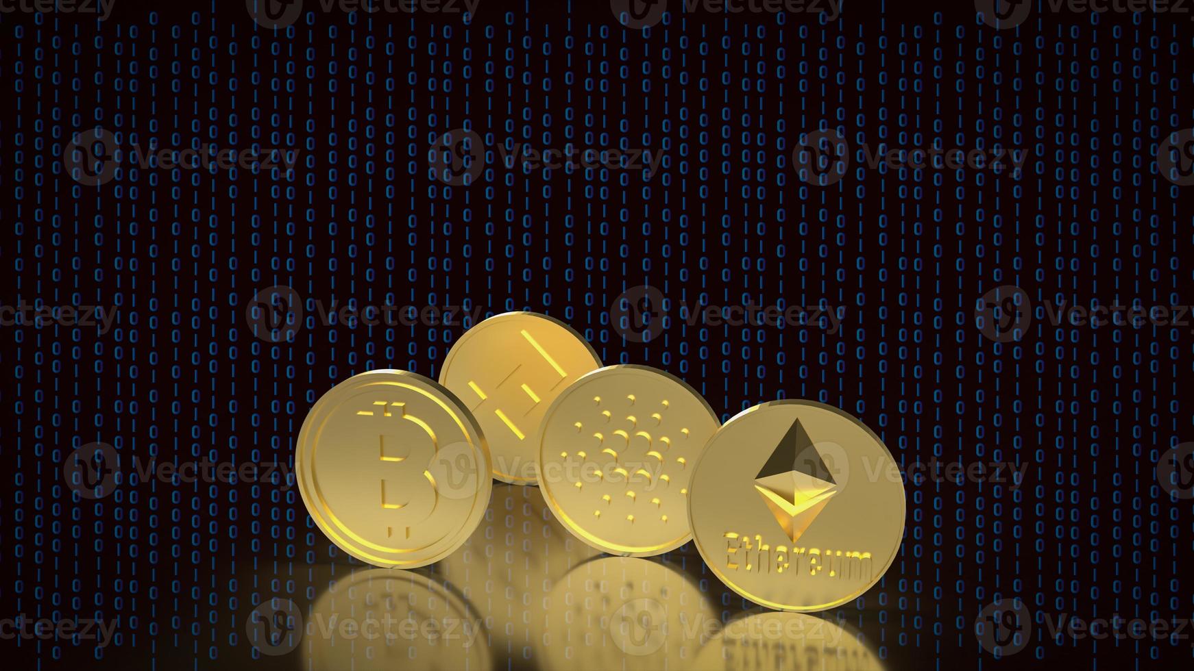 The cryptocurrency coins  for business concept 3d rendering photo