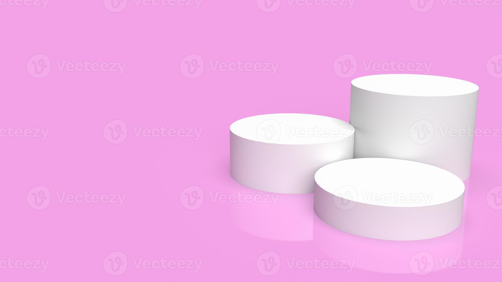 The white podium on pink background for present or advertising concept 3d rendering photo
