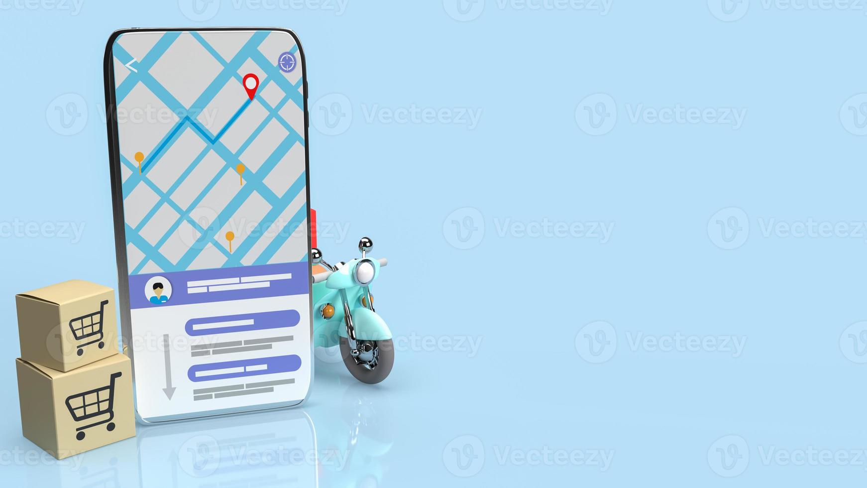 The mobile application  for delivery  business concept 3d rendering photo