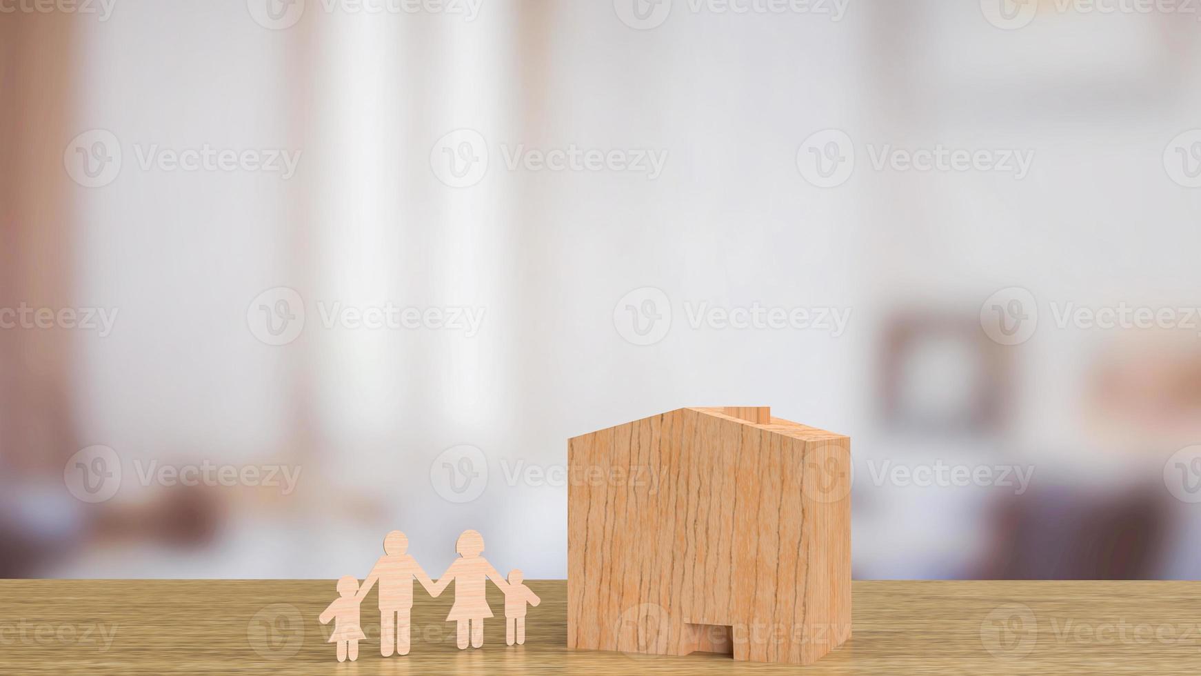 The home wood and family wood cut for property  or building concept 3d rendering photo