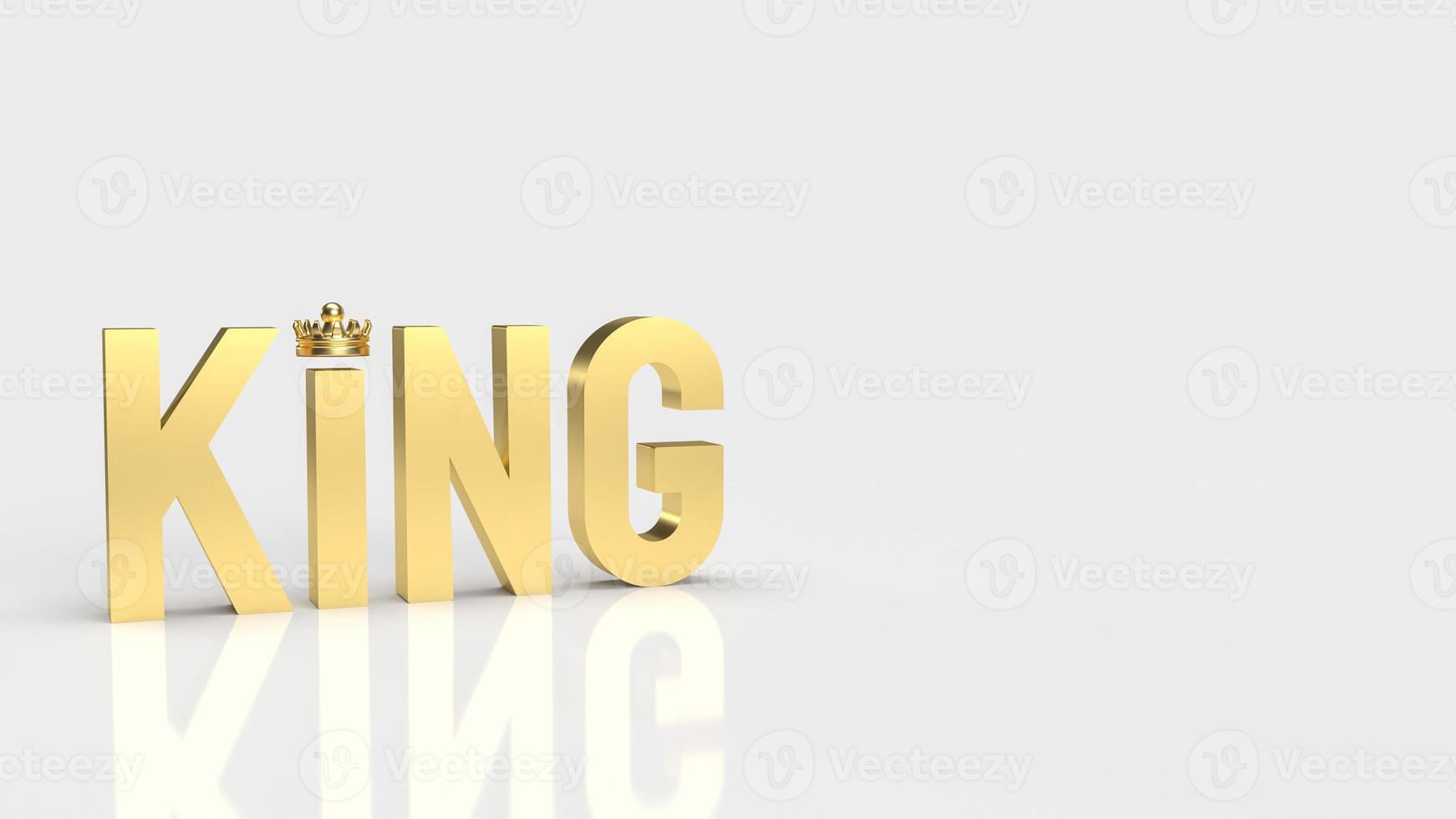 gold king word on white background for business concept 3d rendering photo