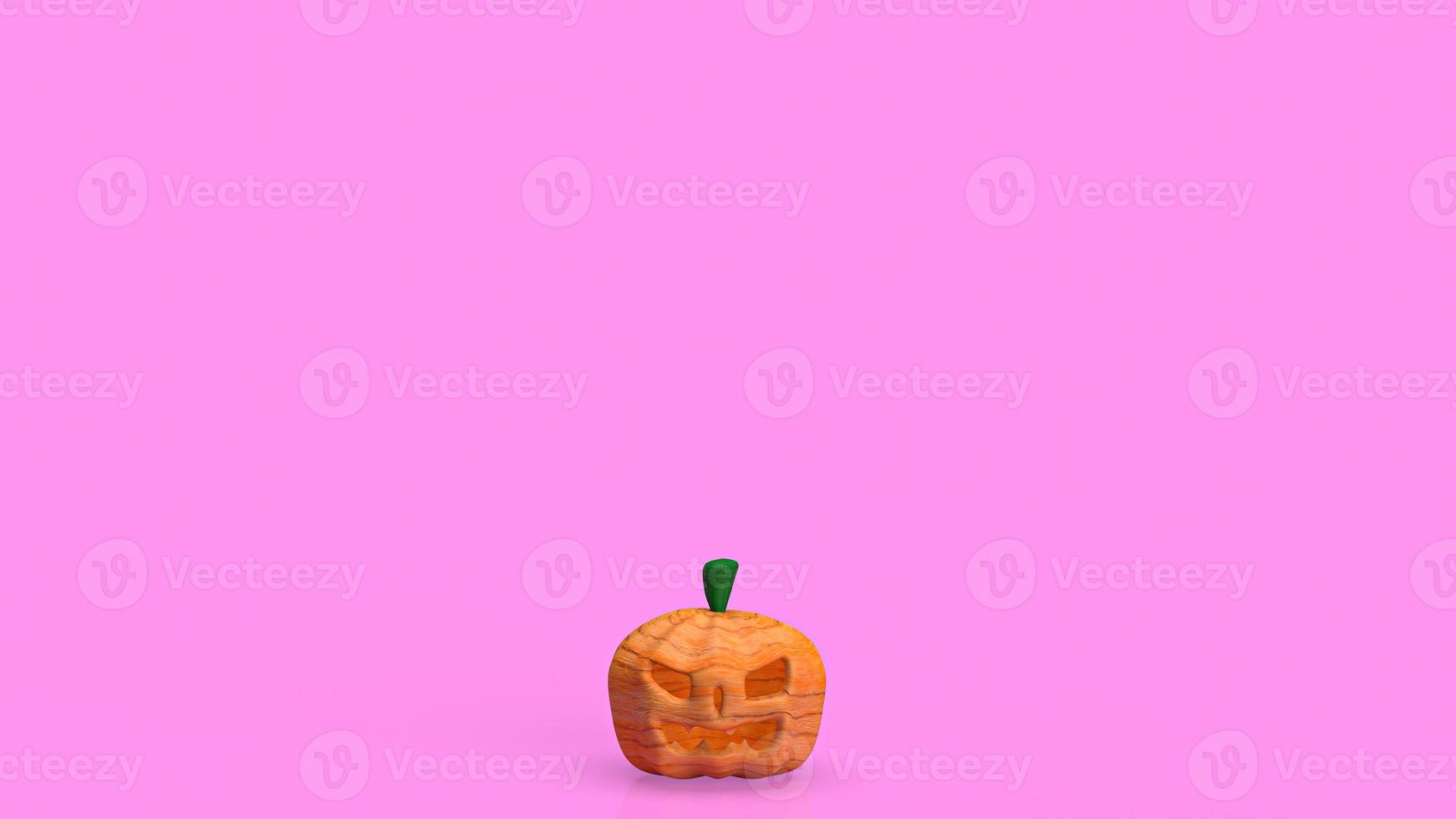 pumpkin halloween on pink background for holiday concept 3d rendering photo