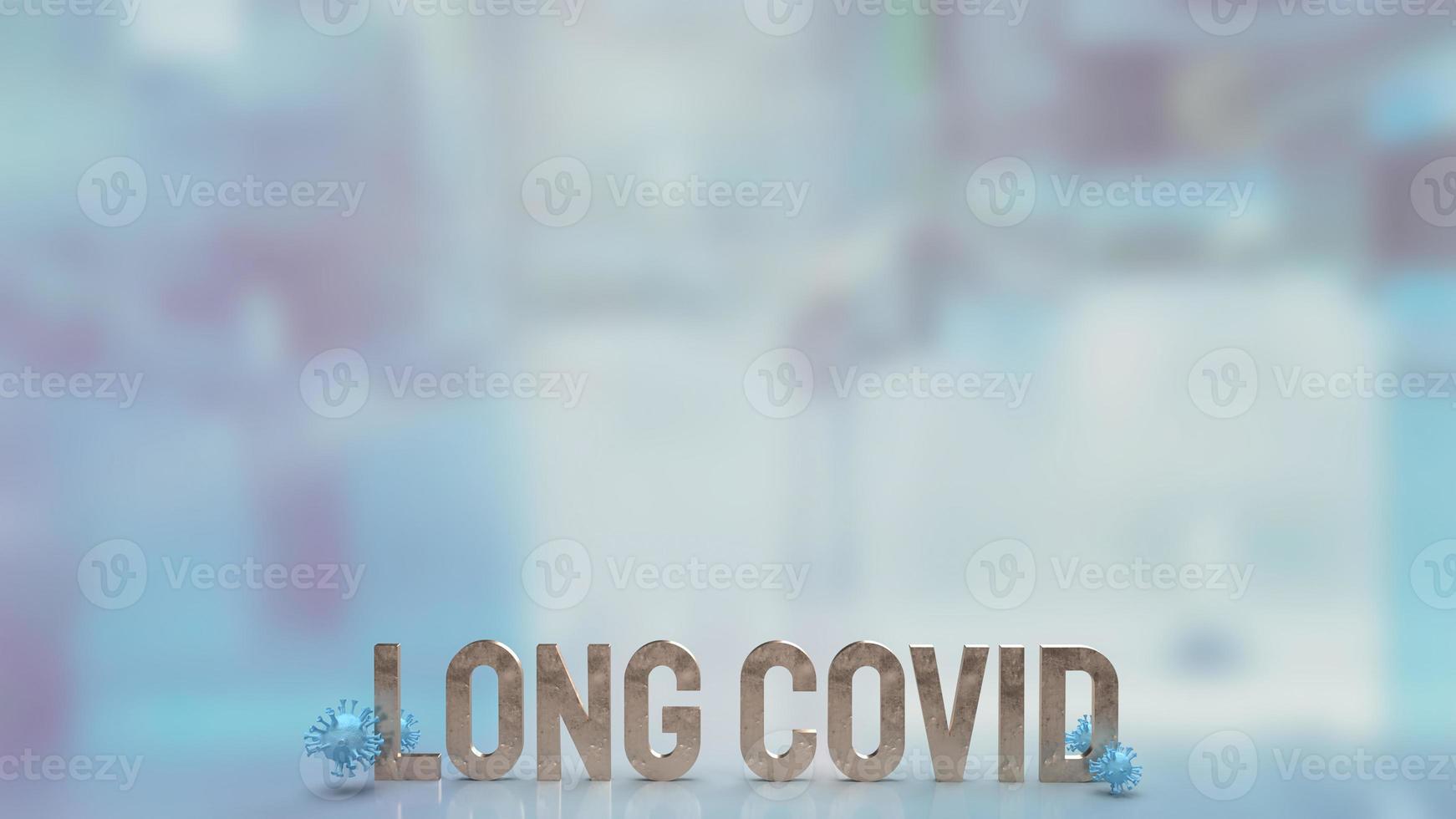 clear virus and word long covid for medical or sci concept 3d rendering photo
