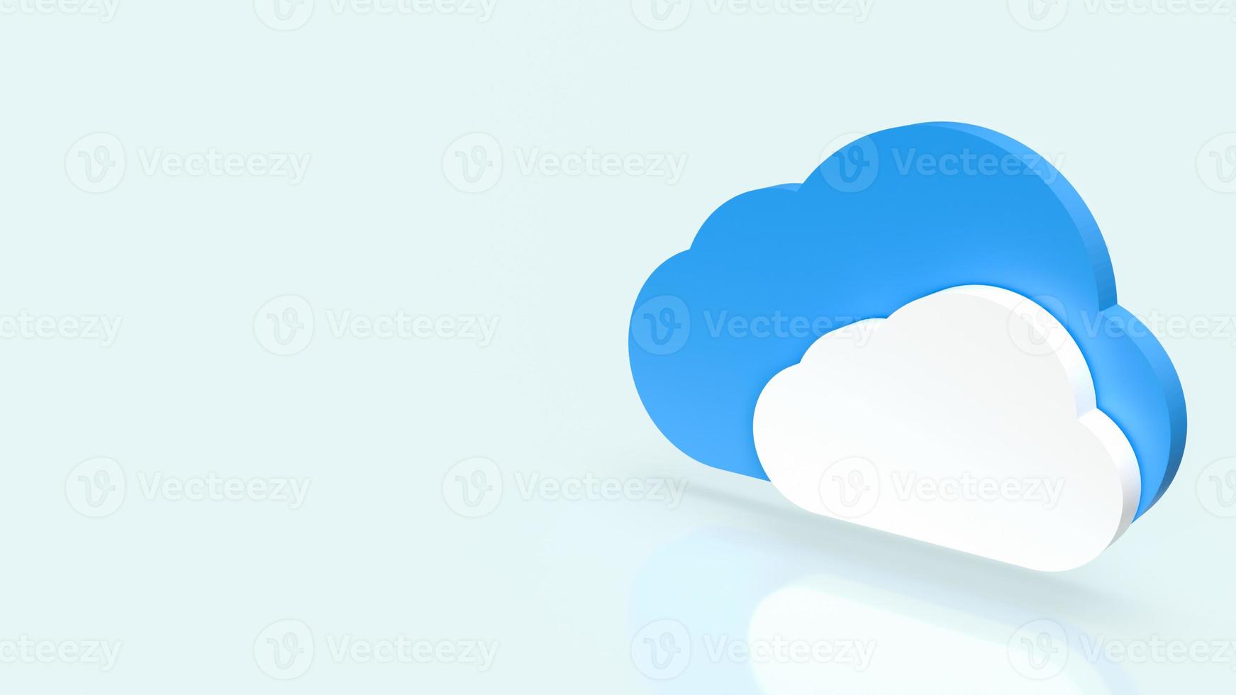 The cloud on blue background for it or technology concept 3d rendering photo