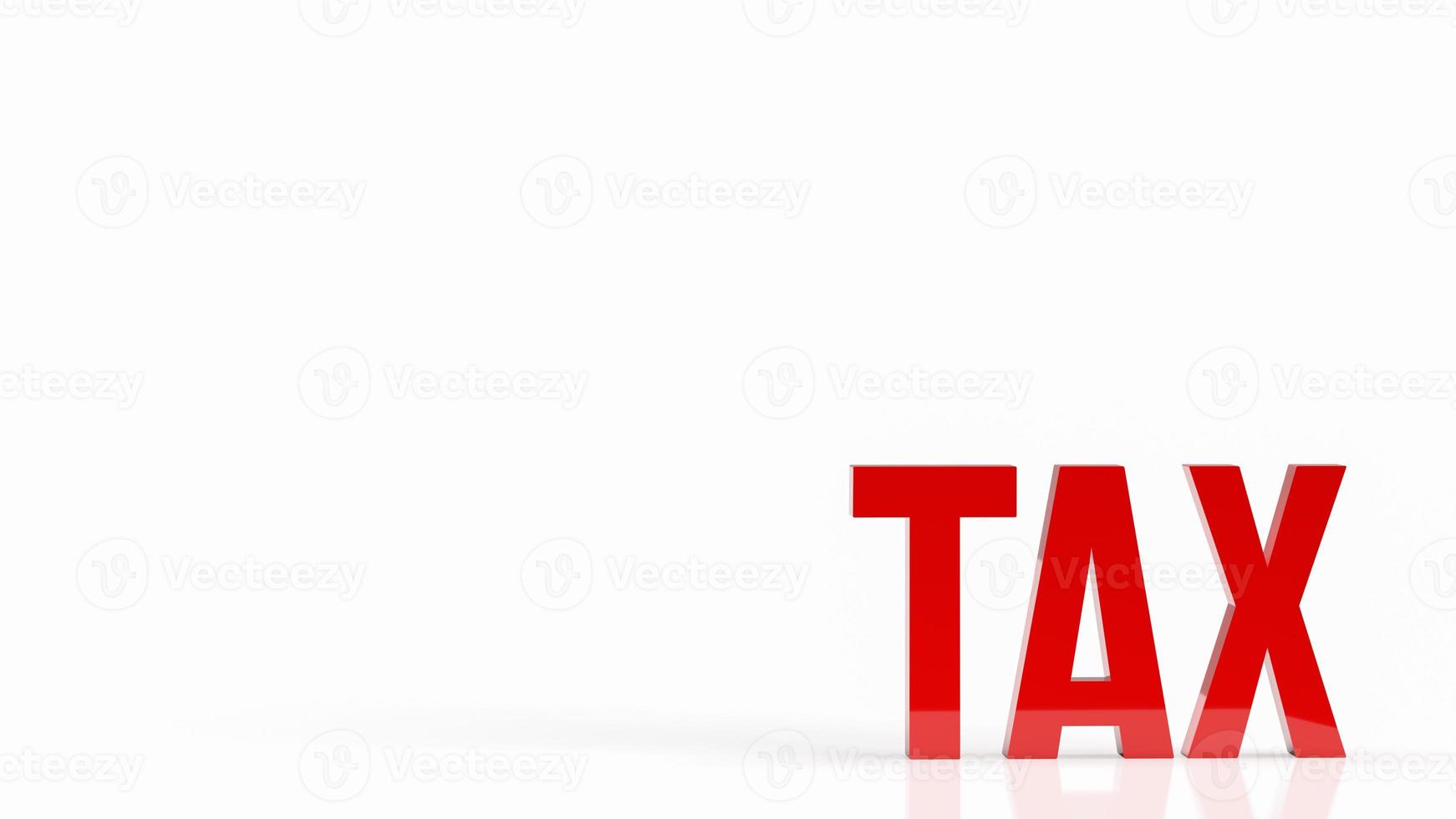 The red tax on white  background  for business concept 3d rendering photo