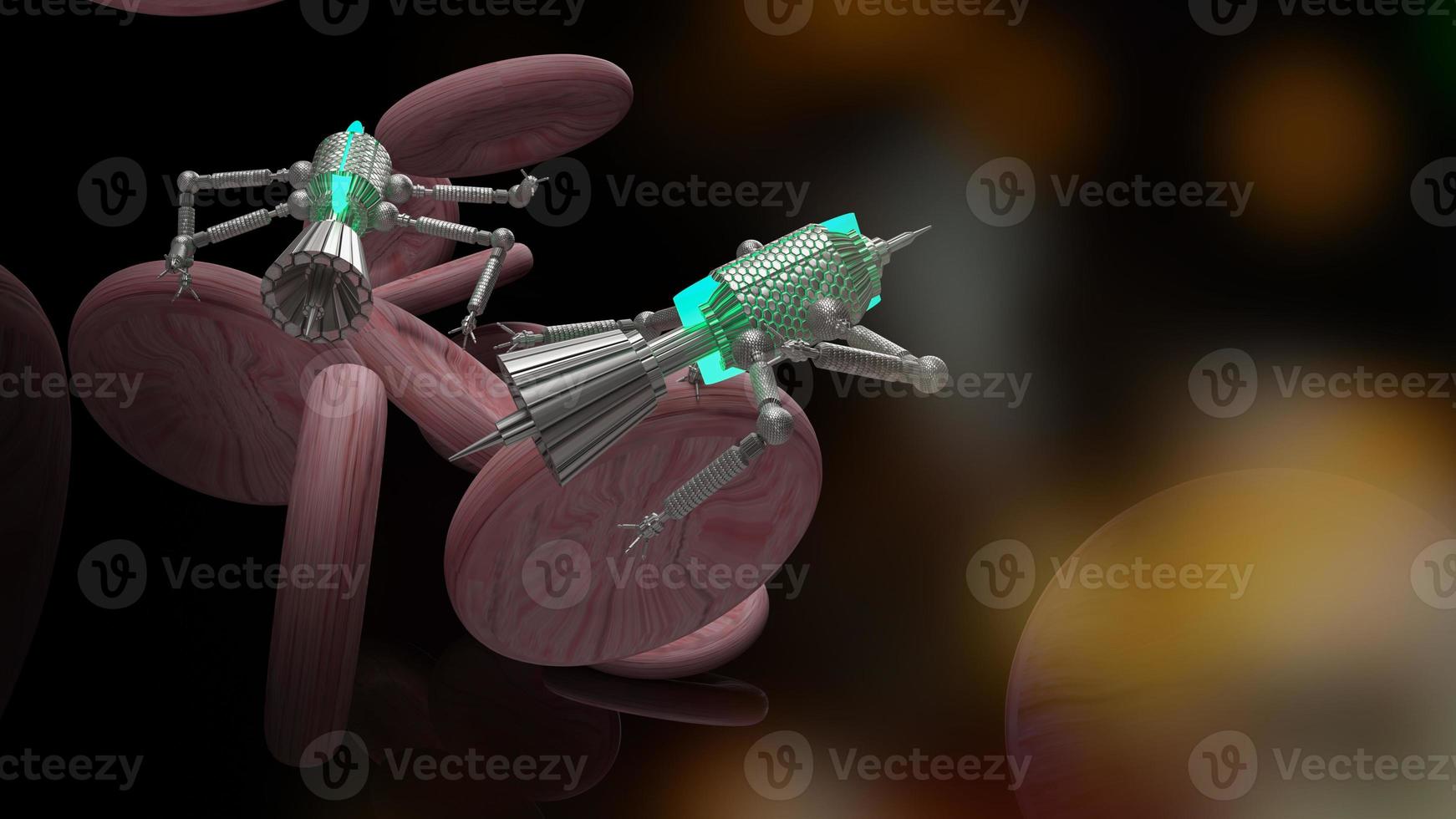 The nano robotic for medical and sci background content 3d rendering photo