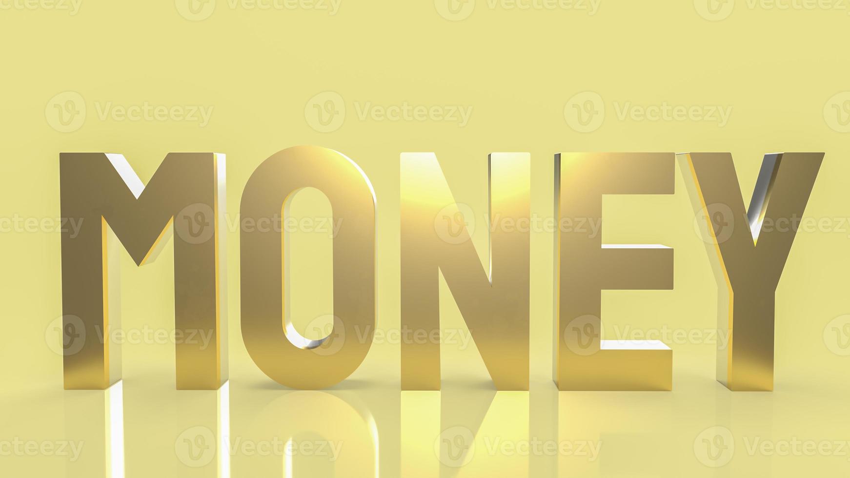 money gold text for business content 3d rendering. photo