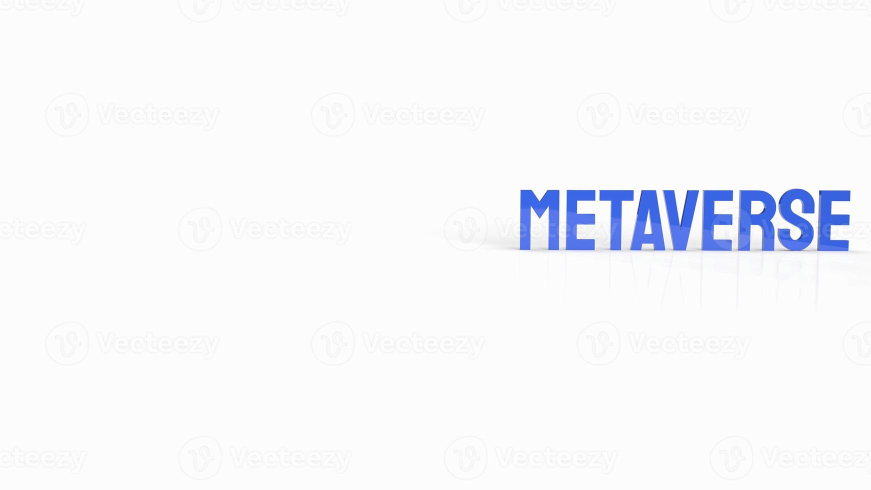 The blue metaverse text on white background for business or technology  concept 3d rendering. photo