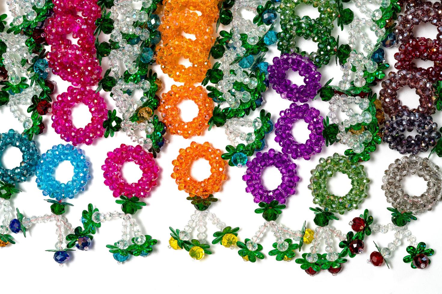 colorful garland crystal beads pattern style thai photo