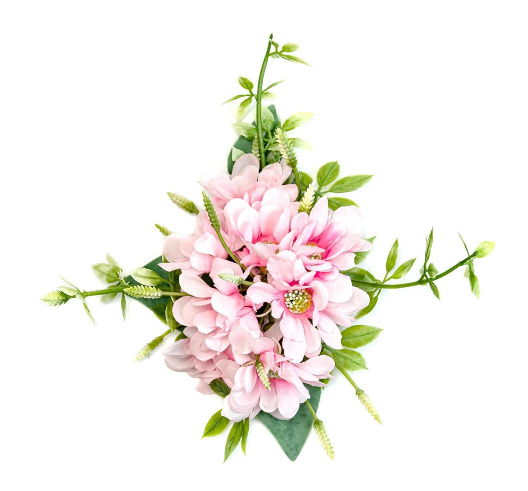 pink bouquet  flowers isolated on white background photo