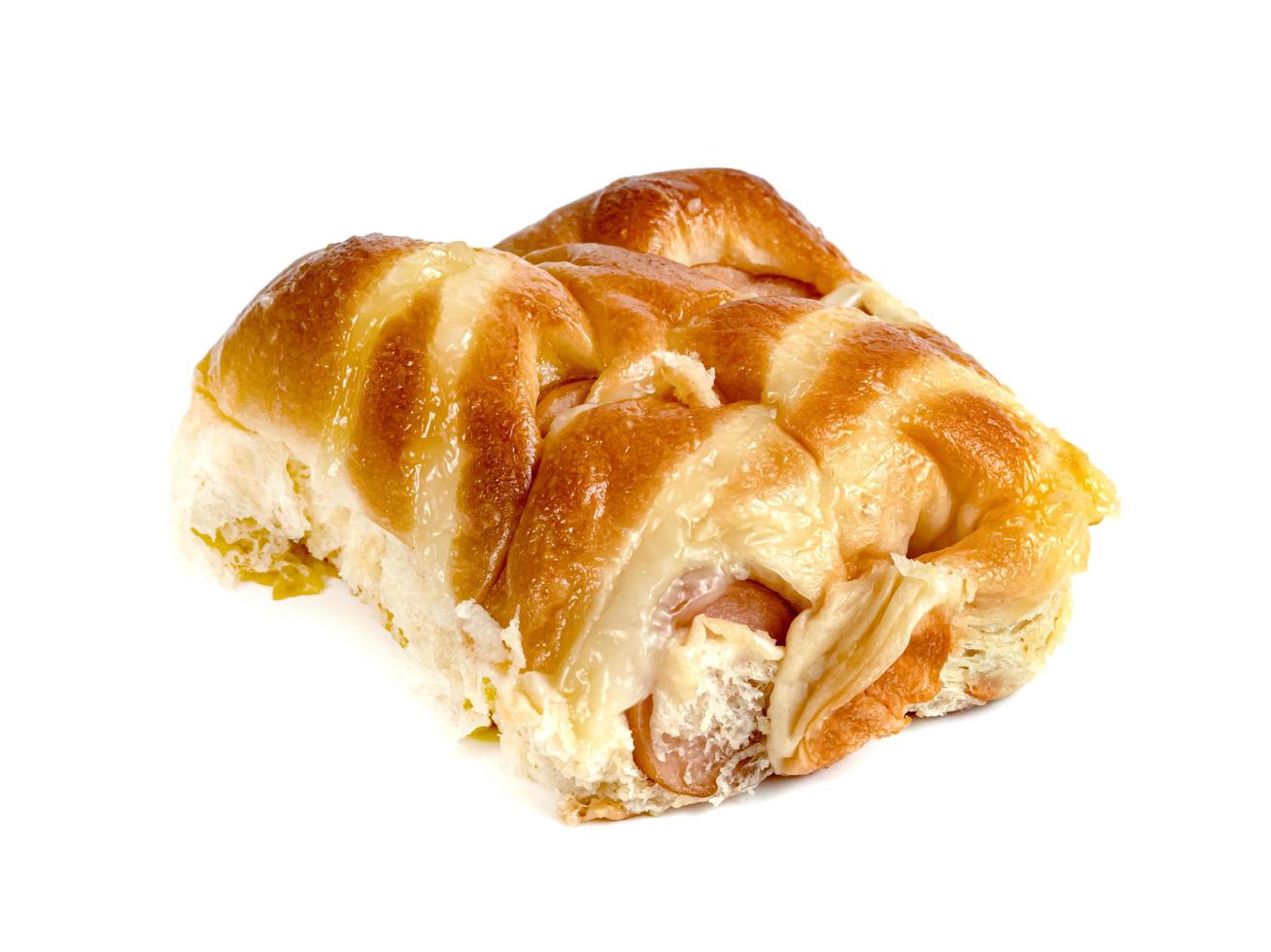 sausage buns isolated on white background photo