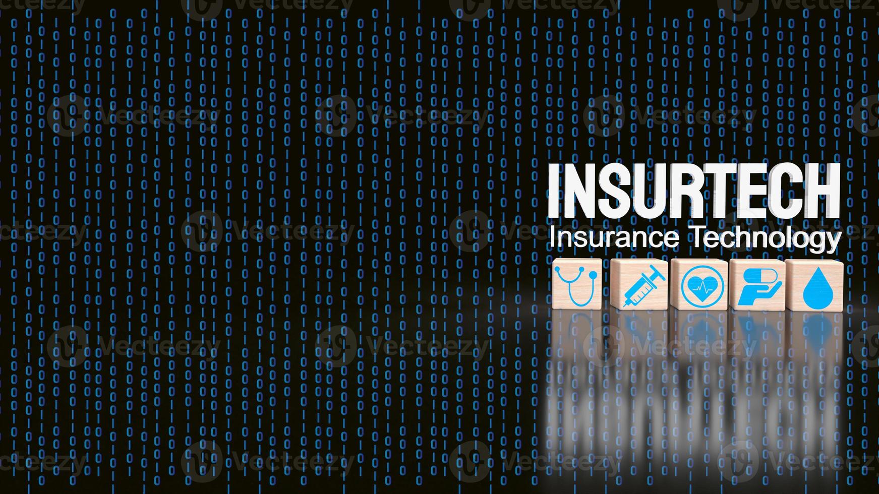 The insurtech word on digital background  for technology concept 3d rendering photo