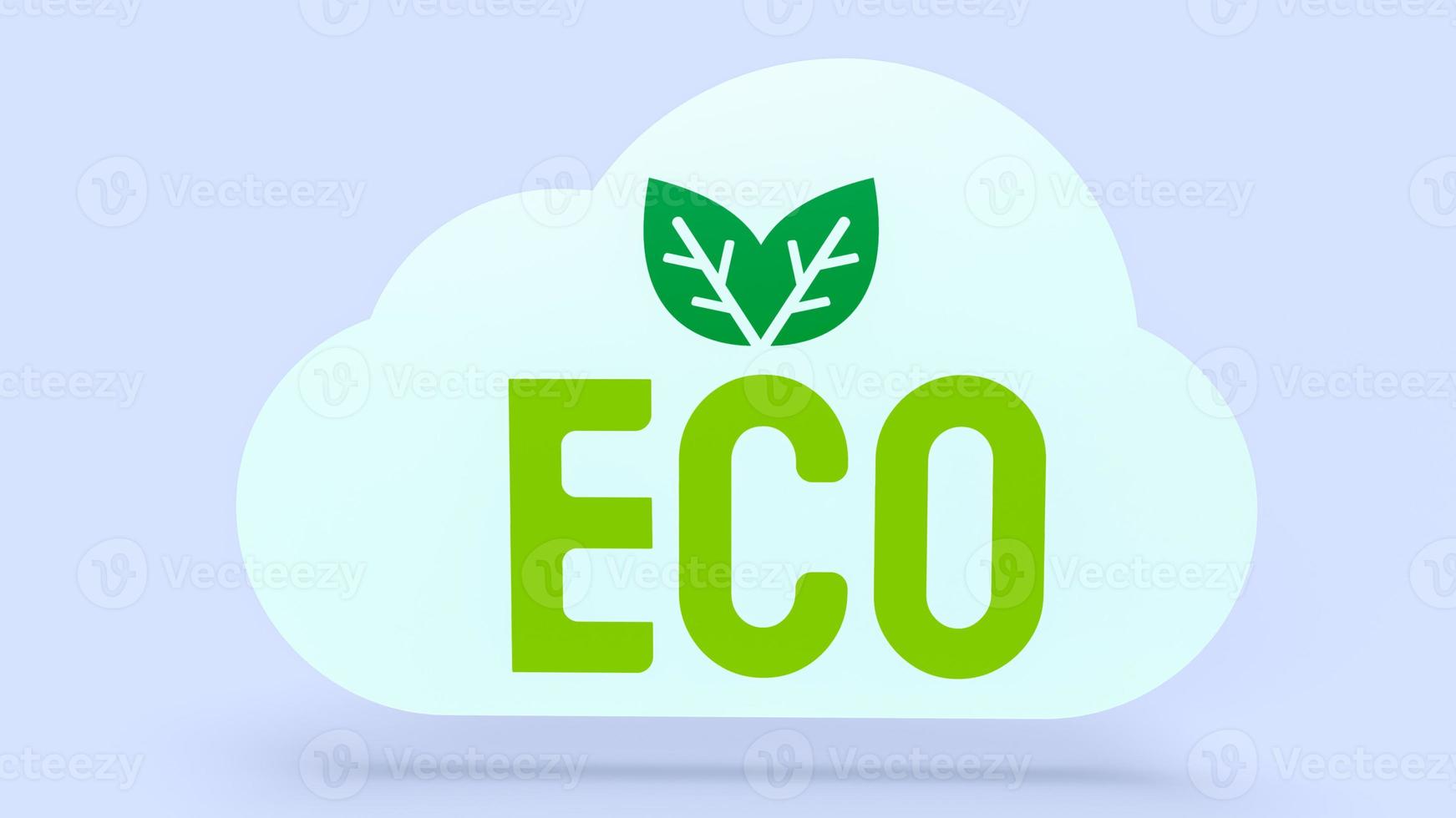 The cloud  eco for ecology concept 3d rendering photo
