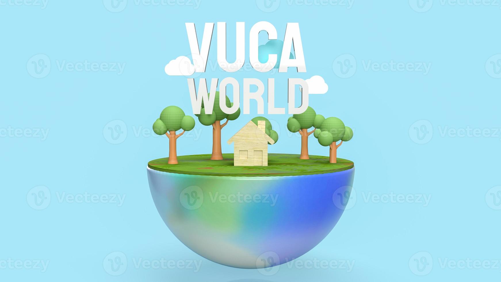 The vuca world  white text for abstract background concept 3d rendering photo