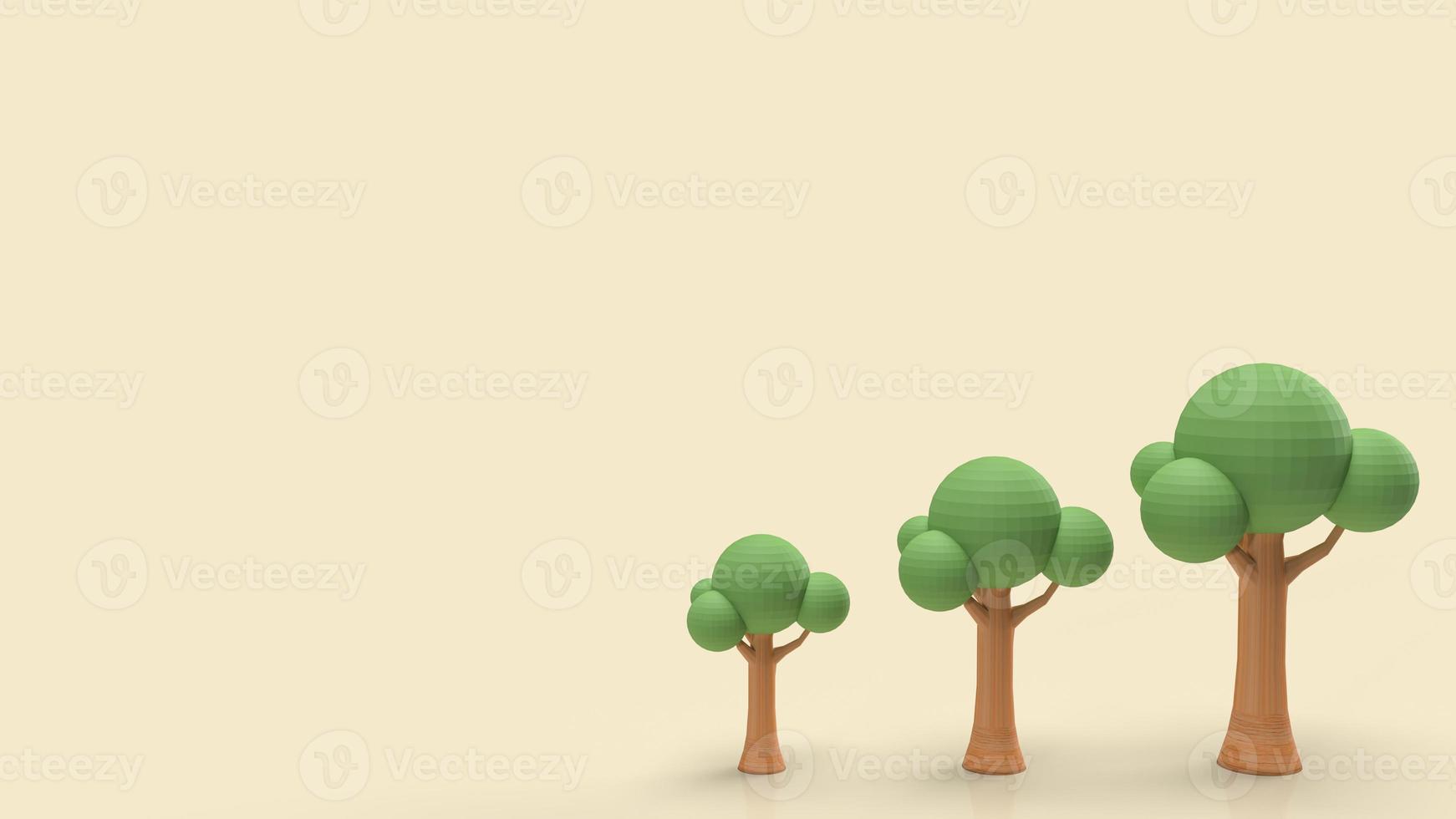 The tree on clear background for ecology or abstract concept 3d rendering photo