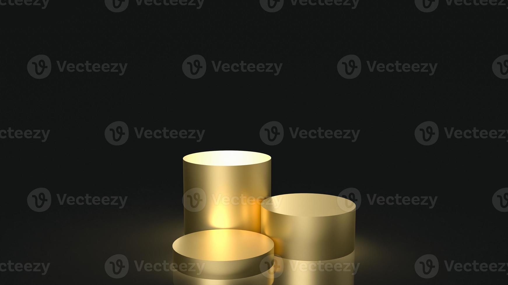 The gold podium  on black background  for presentation  or business concept 3d rendering photo