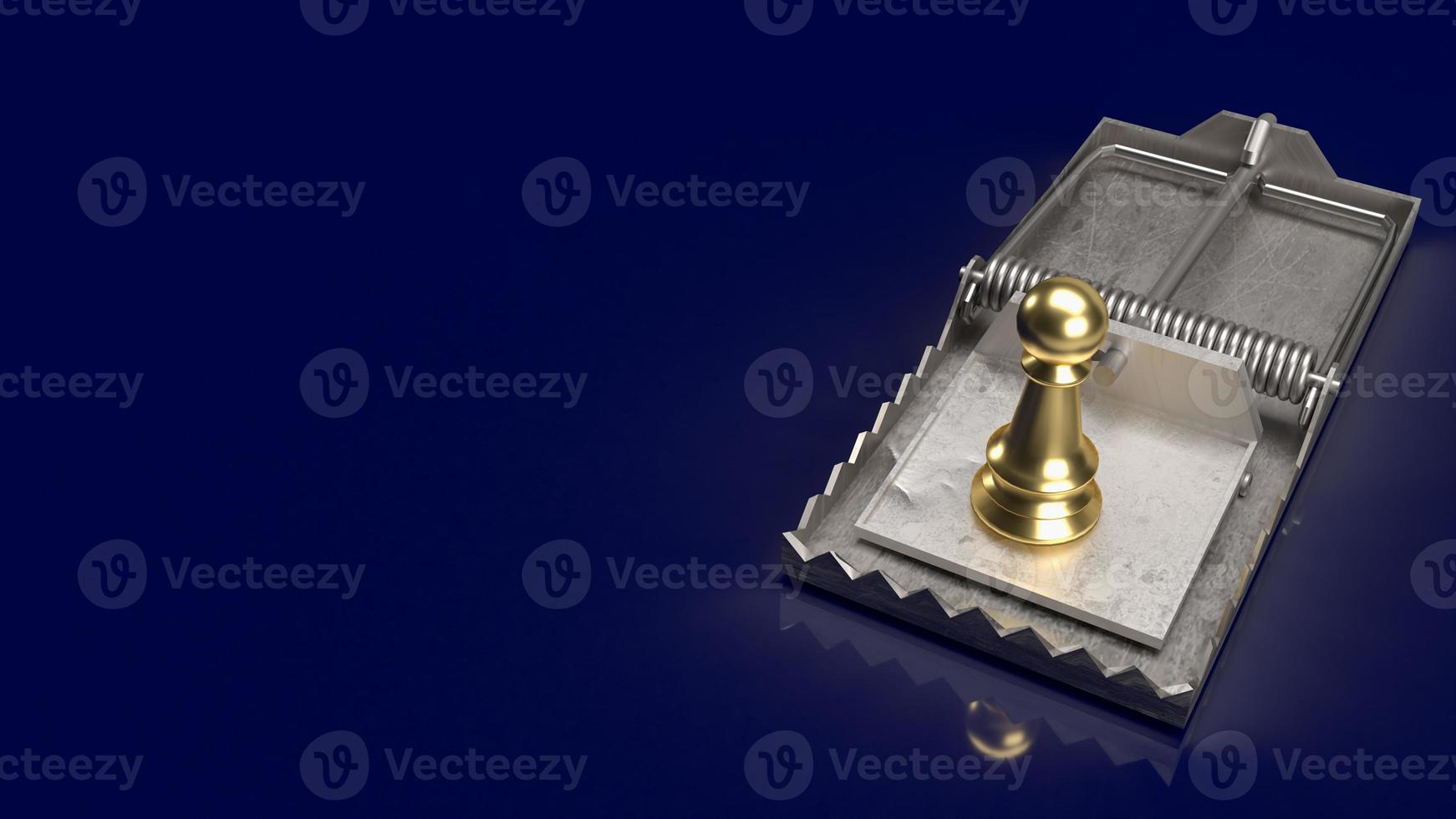 gold chess on trap for business  concept 3d rendering photo