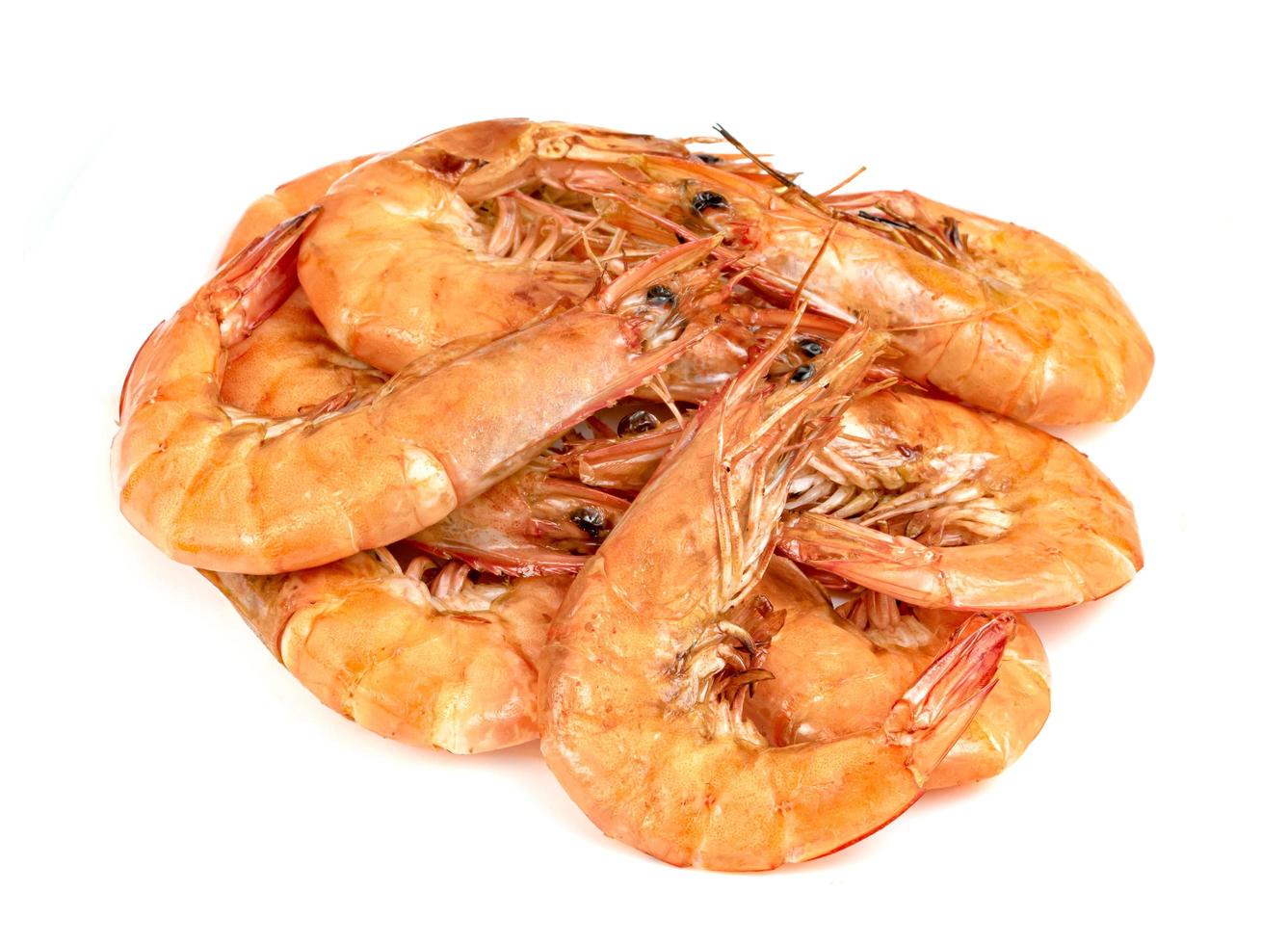 roasted prawn isolated on white background ,grilled shrimp photo