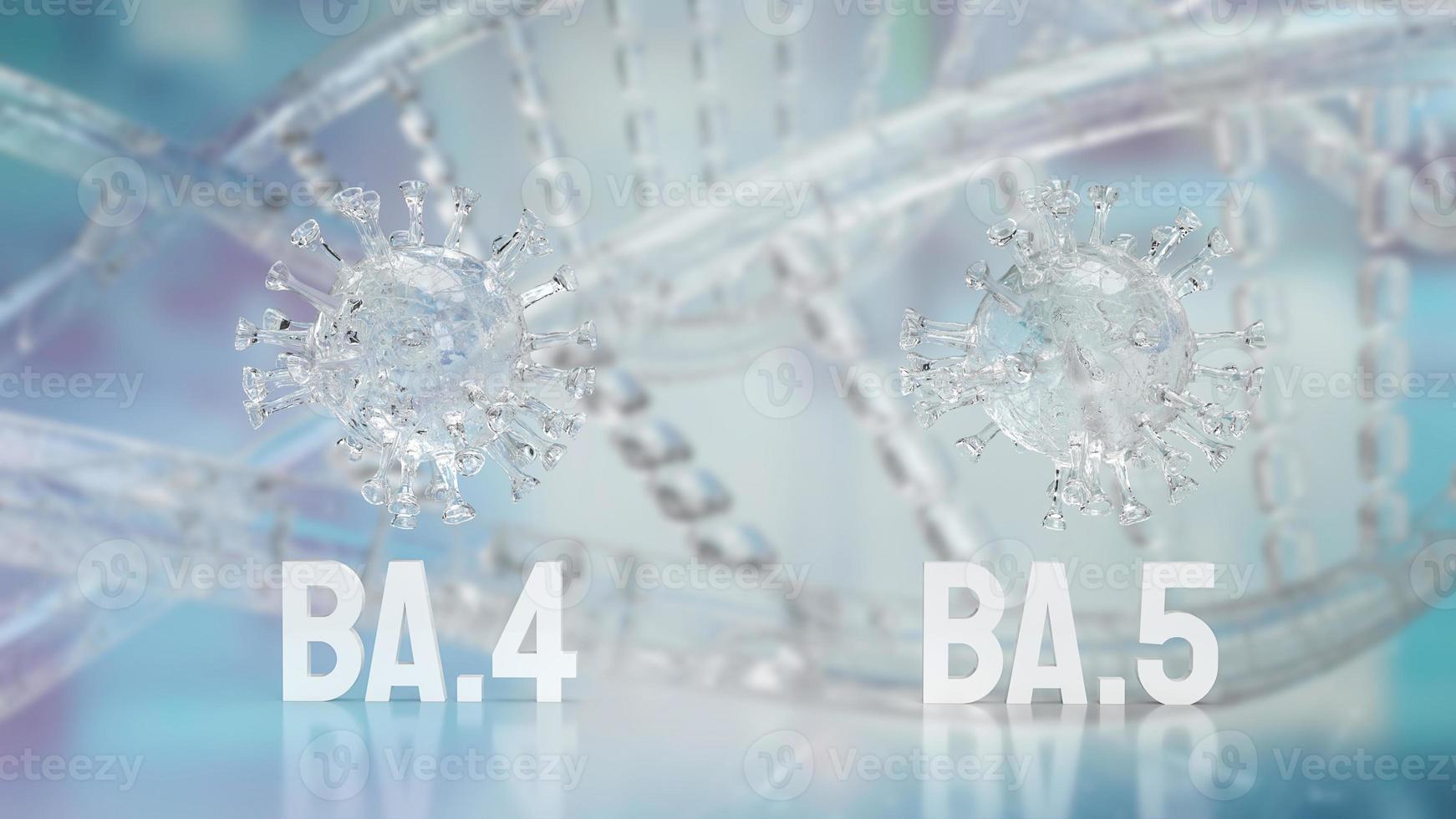 The omicron ba.4 and ba.5 for sci or medical concept 3d rendering photo
