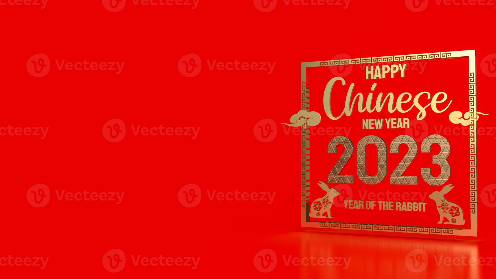 The Chinese New Year 2023 year of the rabbit 3d rendering photo