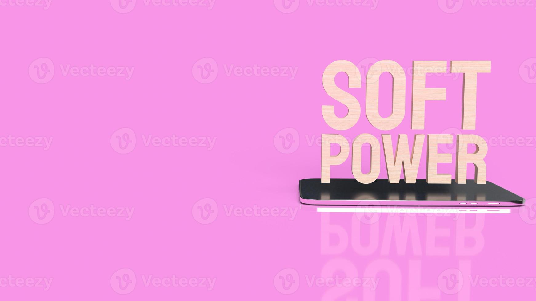 The soft power text on tablet for business concept 3d rendering photo