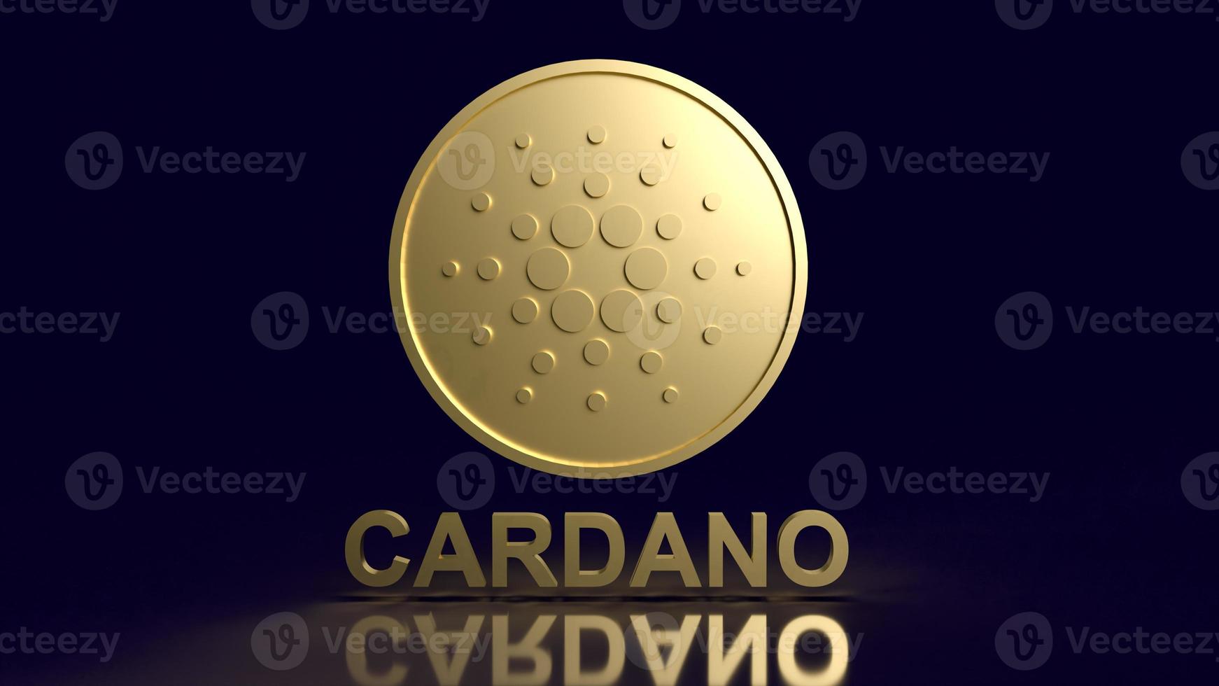The cardano or ada coins for crypto currency or technology concept 3d rendering photo
