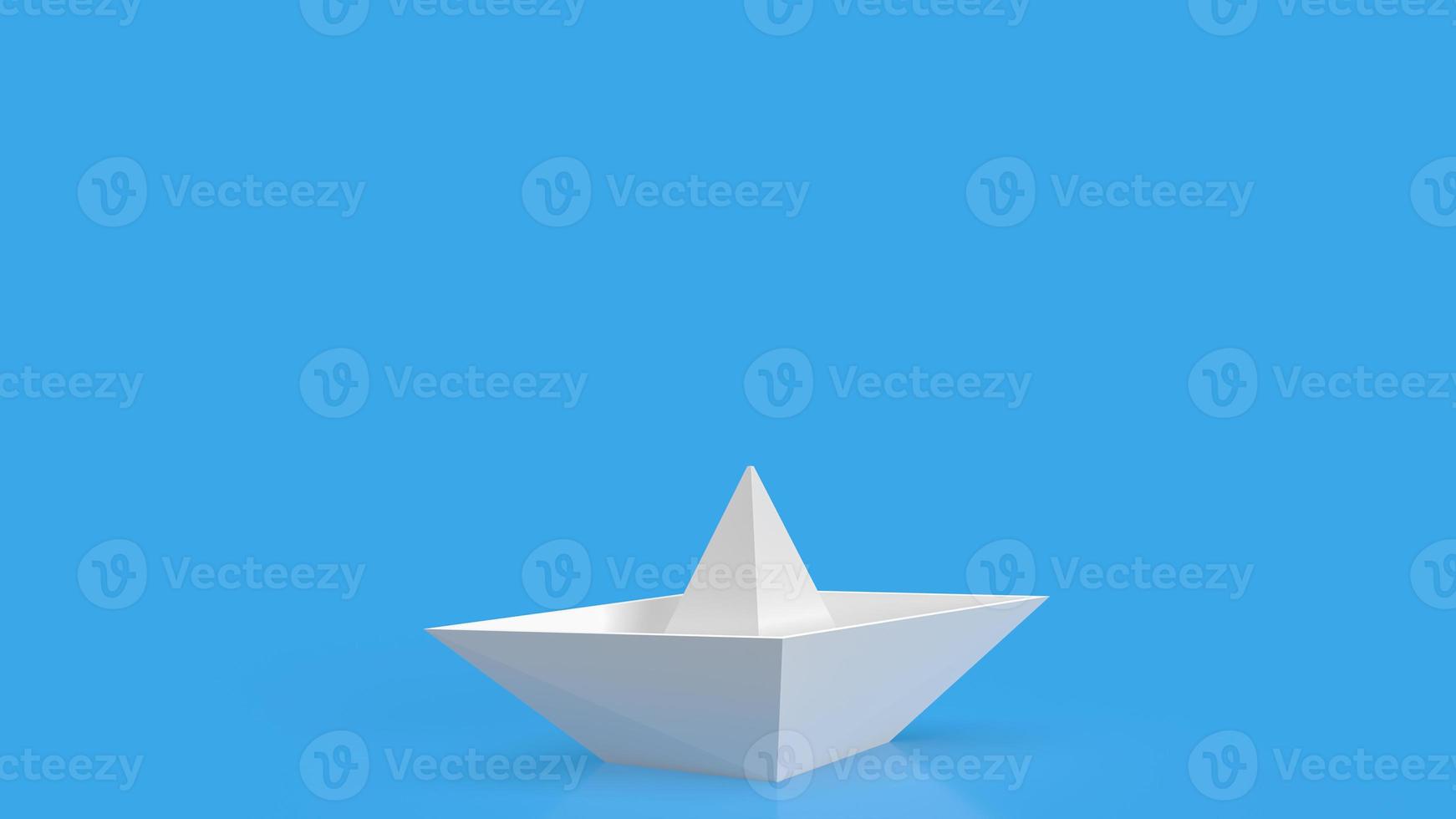 The white boat on blue background for business concept 3d rendering photo