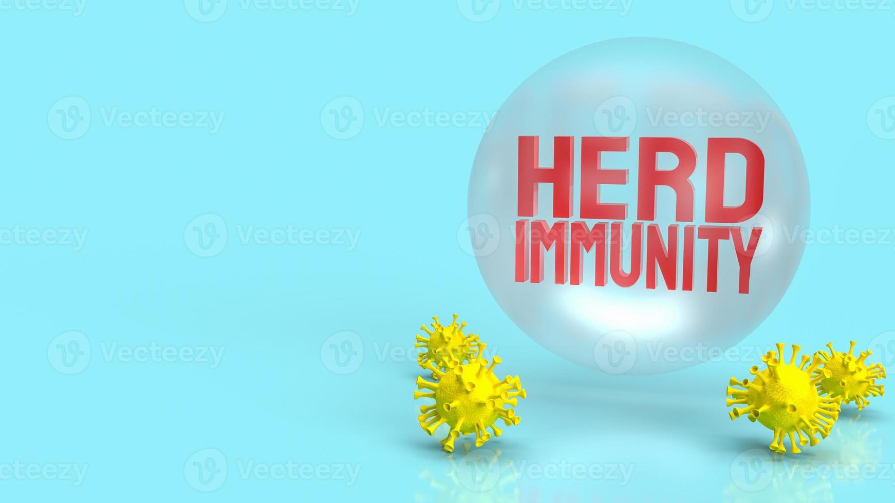 The red herd immunity text for virus crisis concept 3d rendering photo