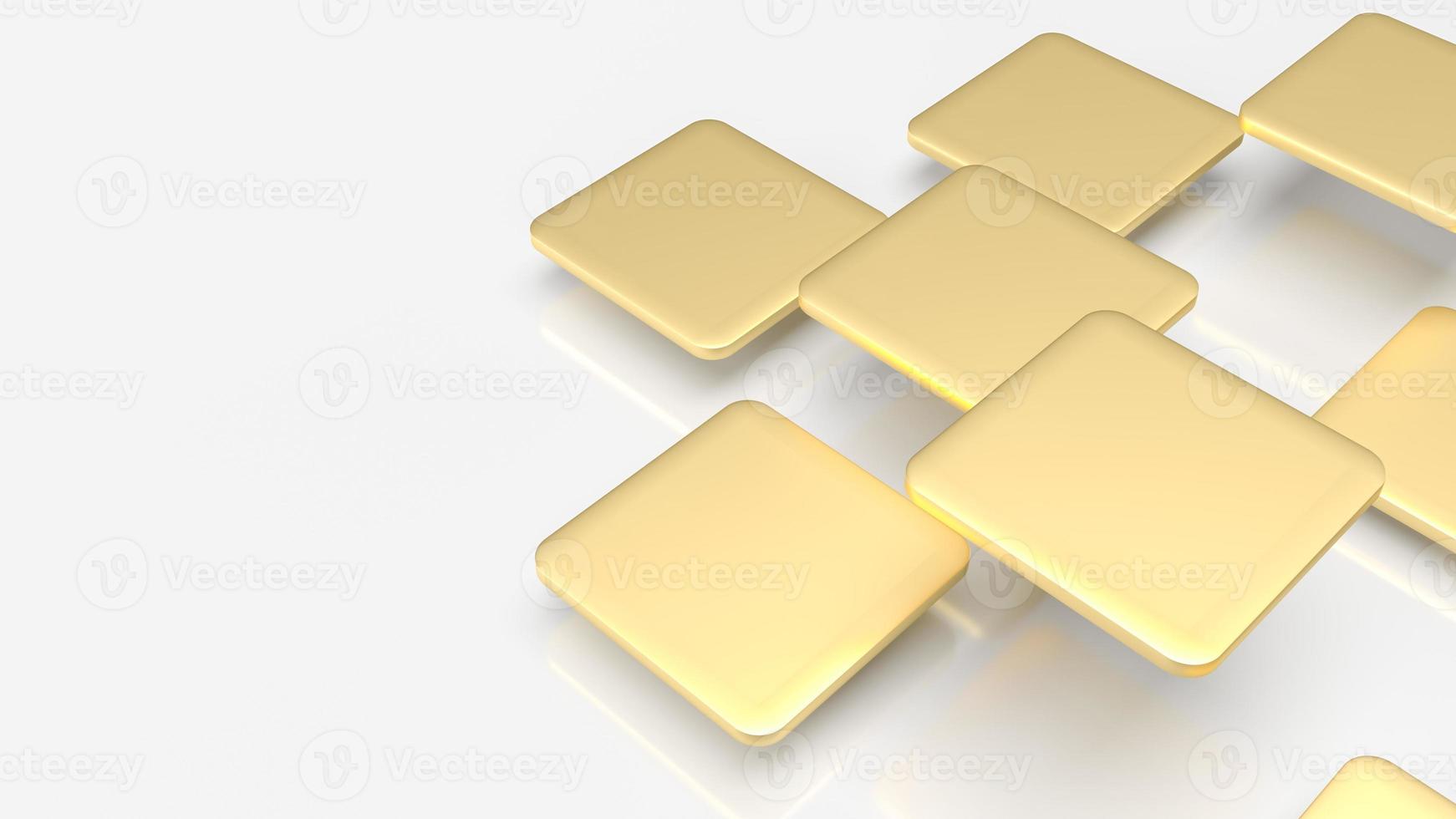 The gold plates fly on white background for abstract background 3d rendering. photo