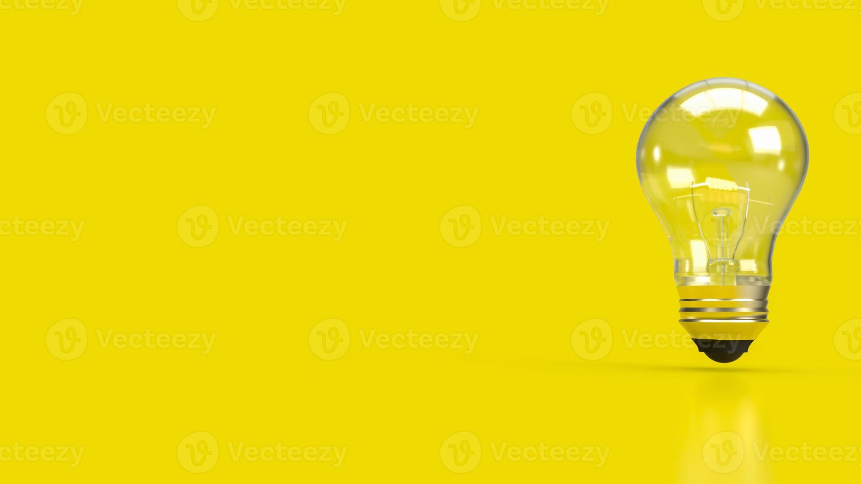 The light bulb on yellow background for education or creative  concept 3d rendering photo