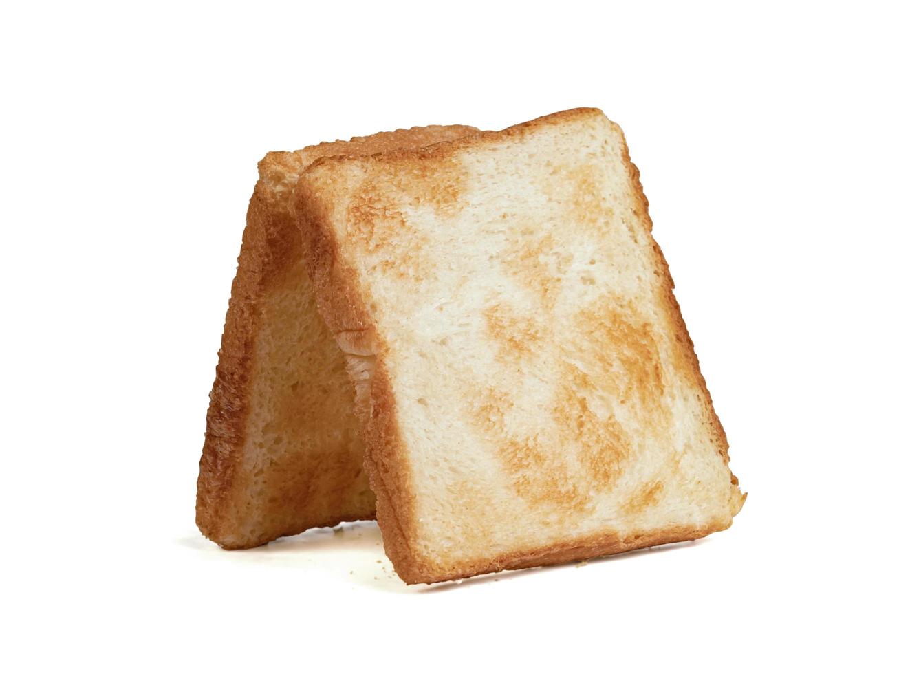 Toasted slice bread isolated on white background photo