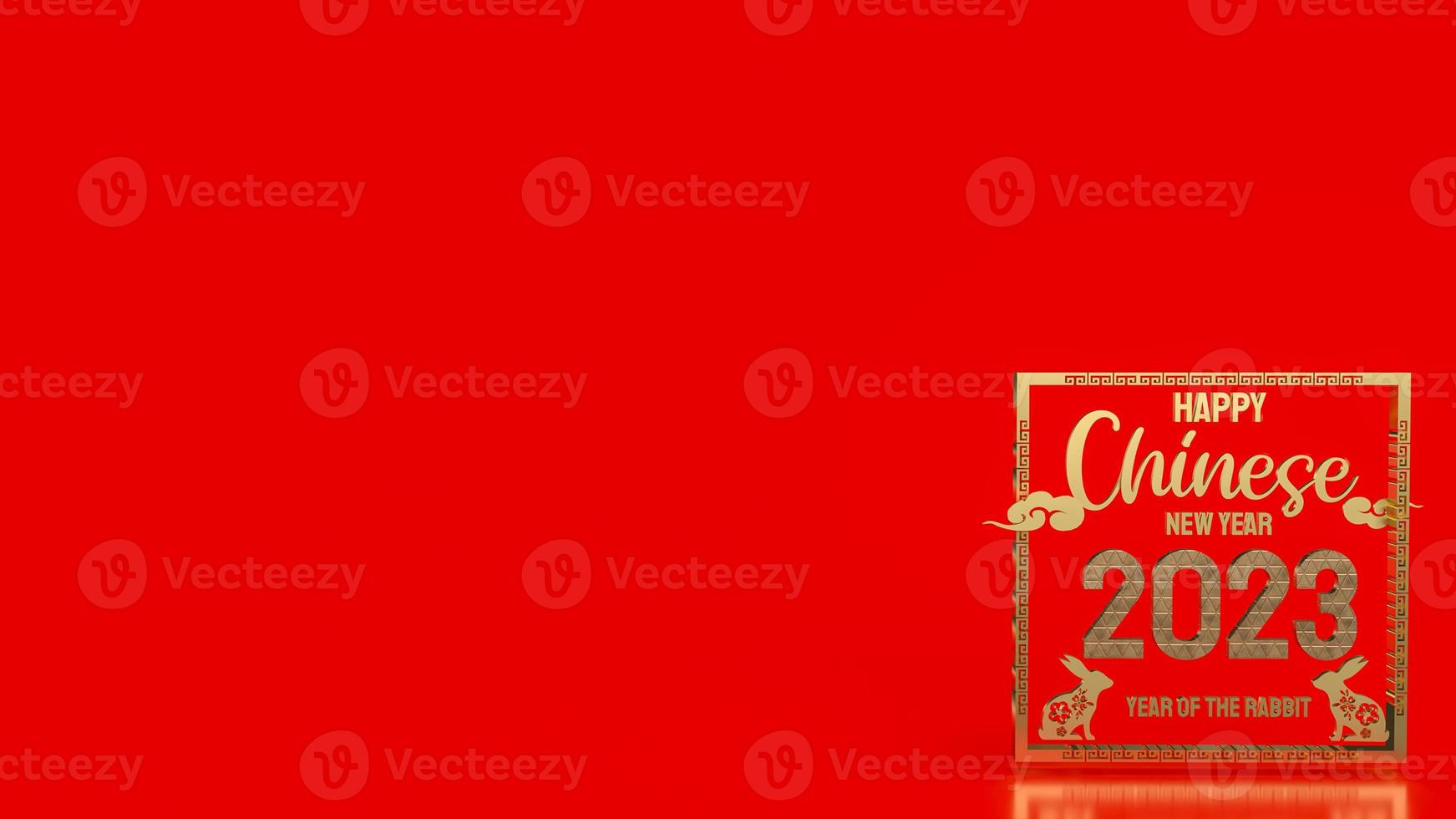 The Chinese New Year 2023 year of the rabbit 3d rendering photo