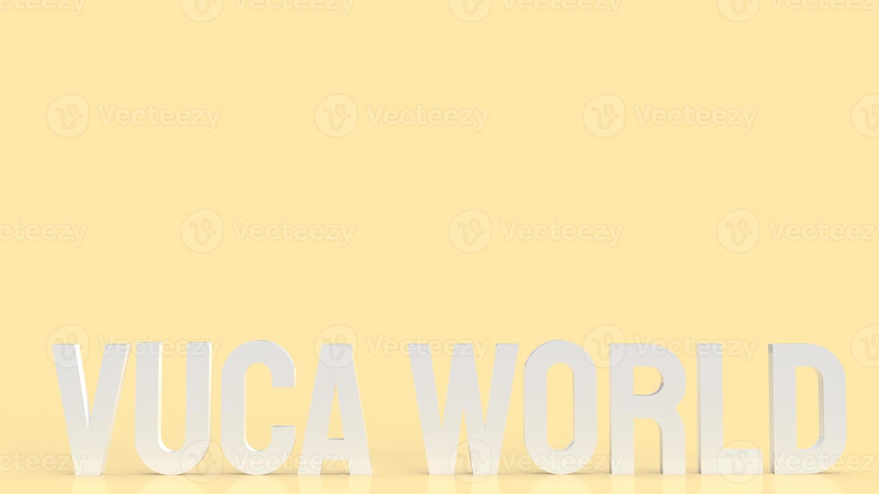 The text  vuca world or Volatility, uncertainty, complexity and ambiguity 3d rendering photo