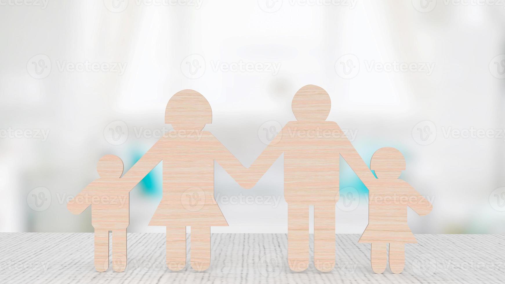 The family wood cut for business concept 3d rendering photo