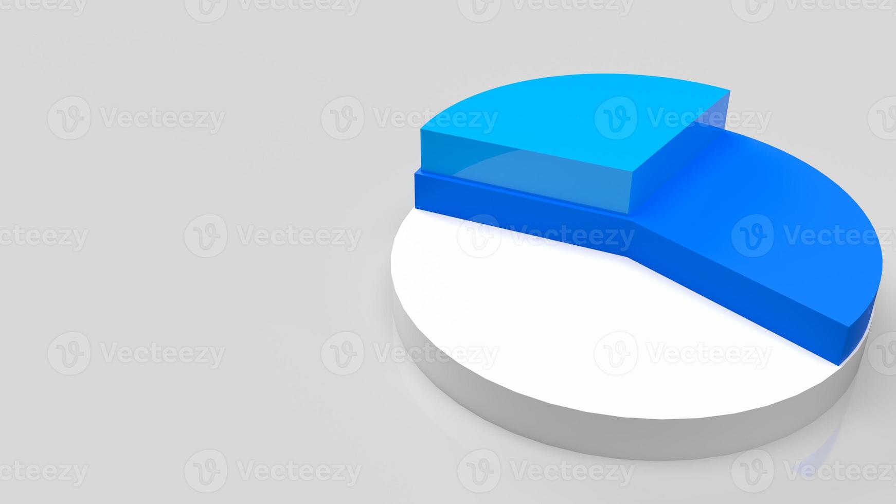 pie chart blue and white for business concept 3d rendering photo