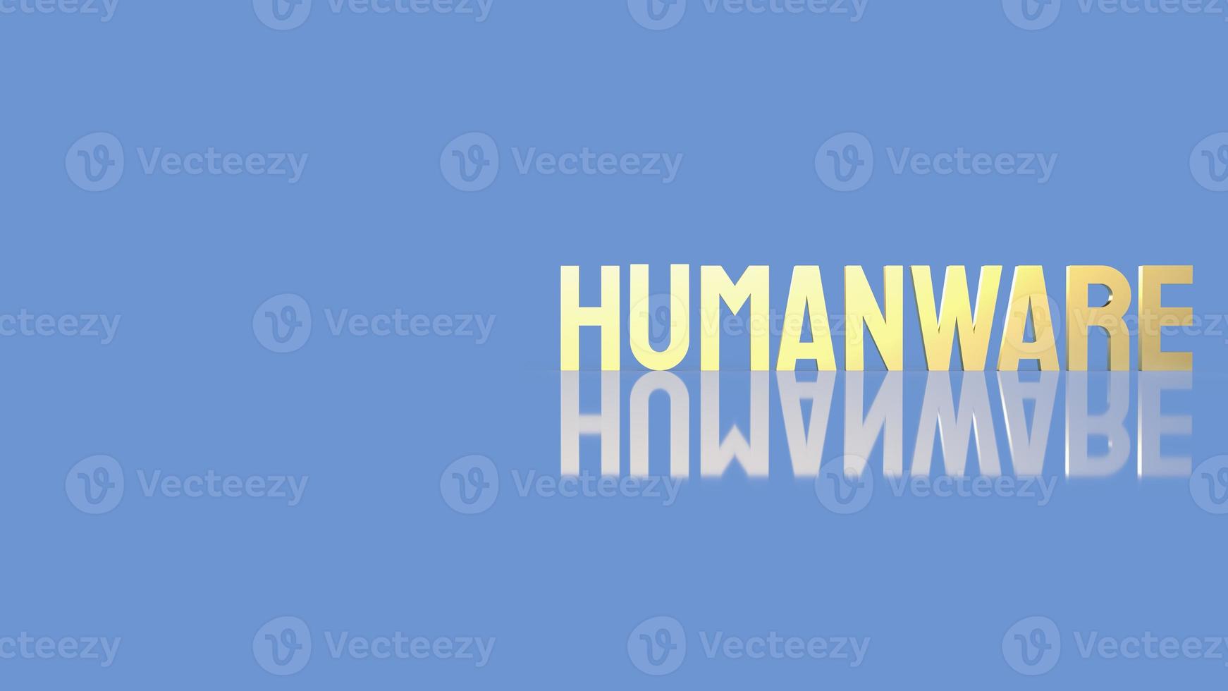 The humanware  word on blue background for business or technology concept 3d rendering photo