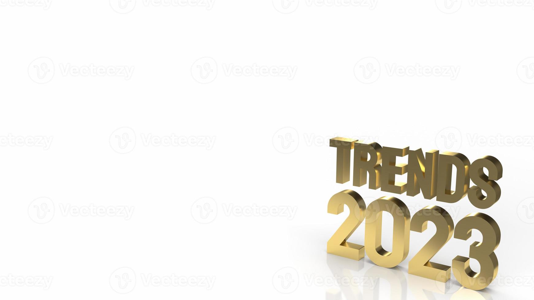 trends 2023 gold text on white background 3d rendering photo