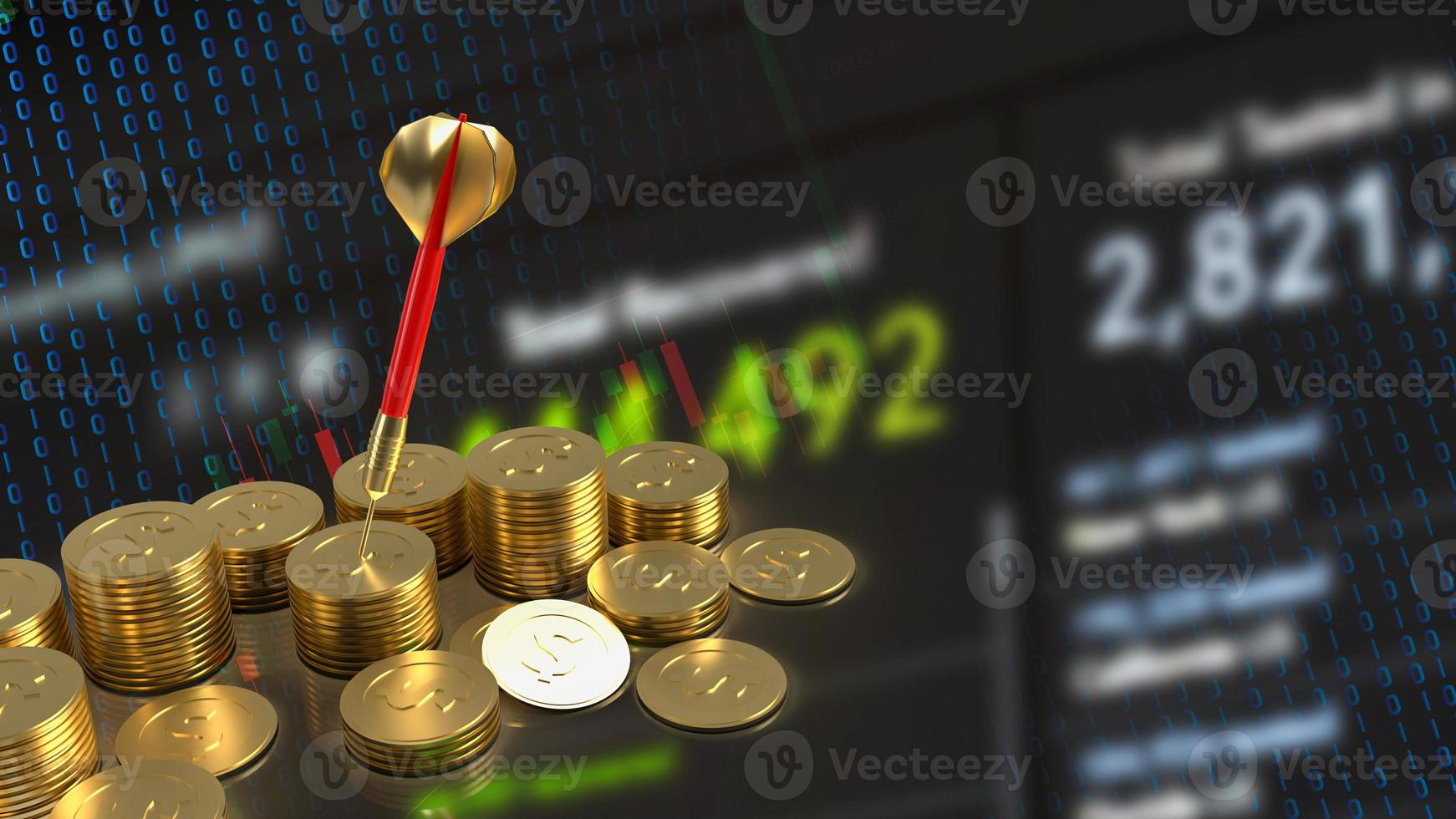 The darts on chart background for business concept 3d rendering photo