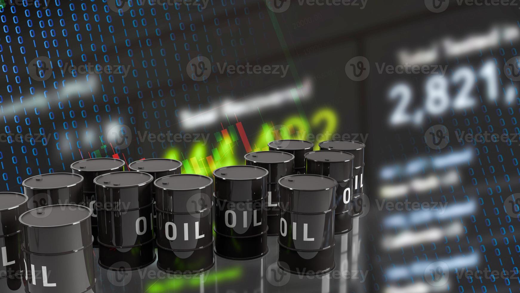 The oil tanks and   business chart background 3d rendering photo