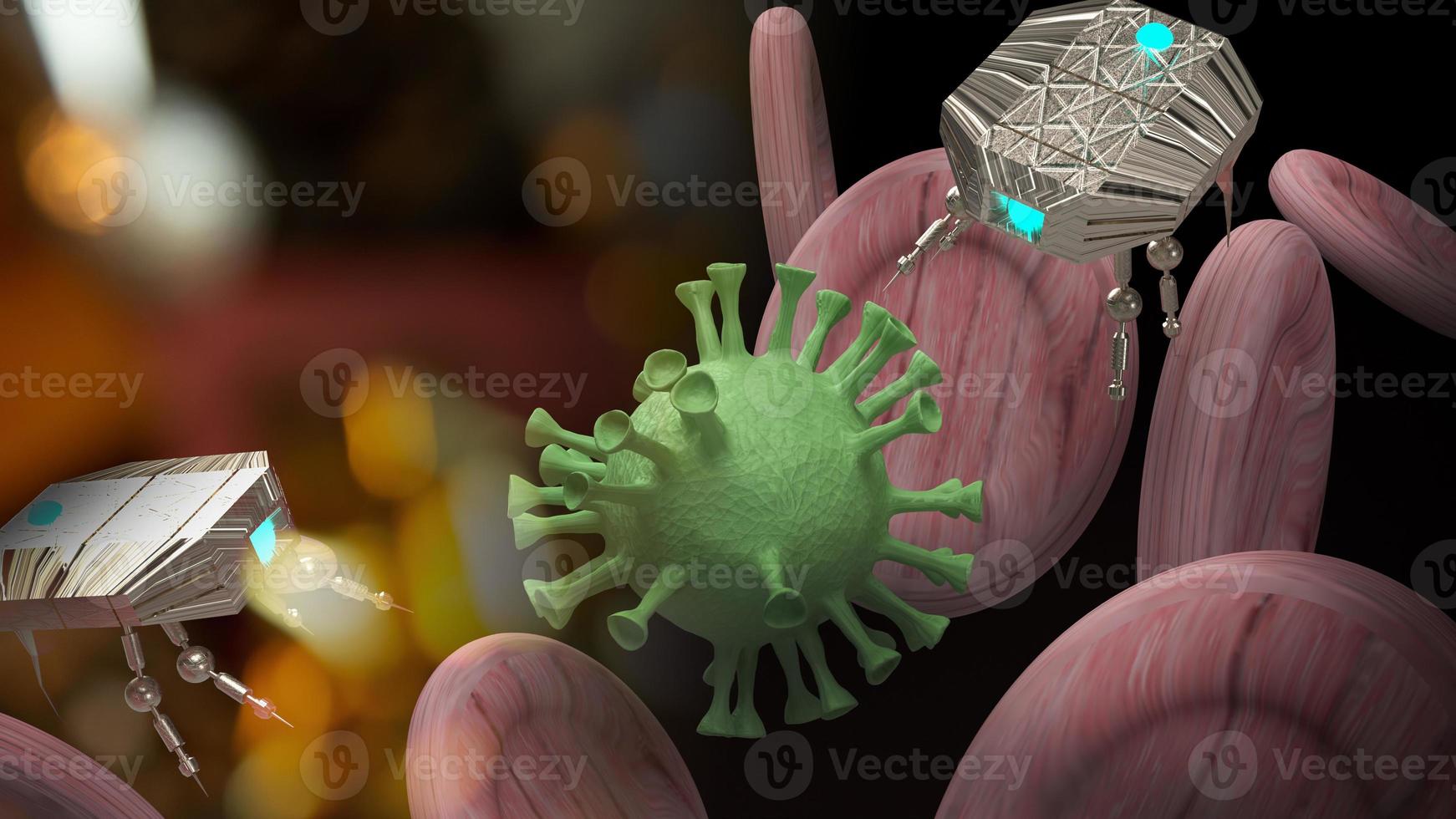 The nano robotic for medical and sci background content 3d rendering photo