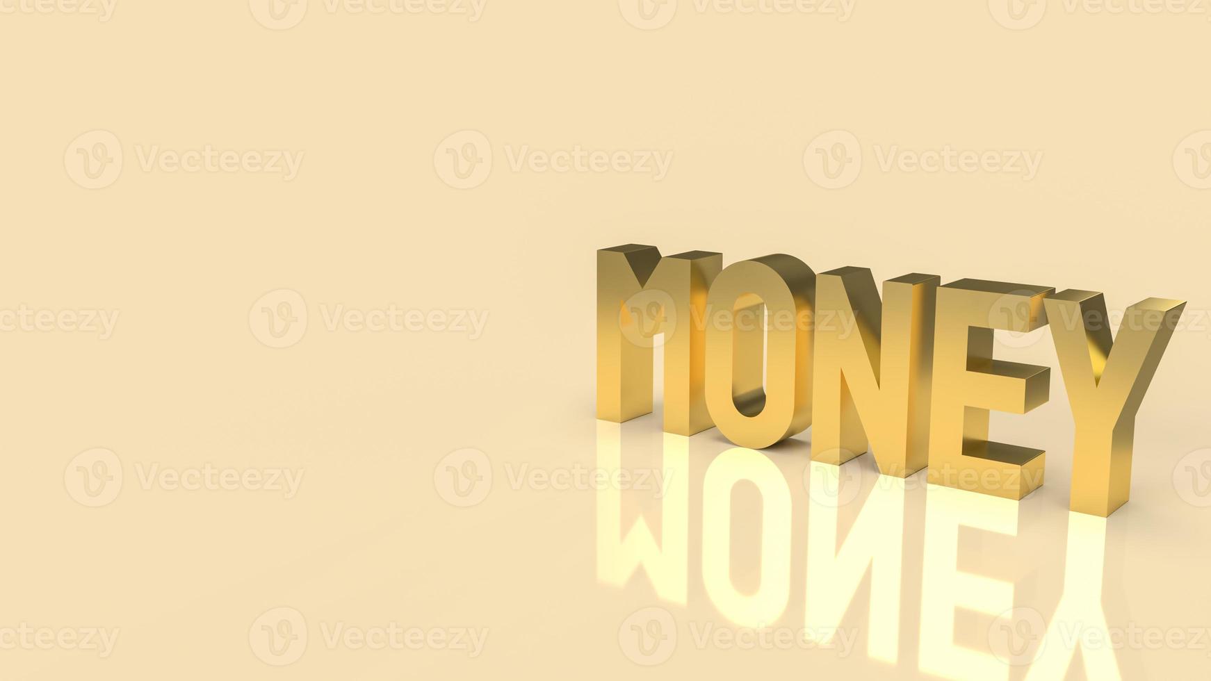 gold money text for business concept 3d rendering photo