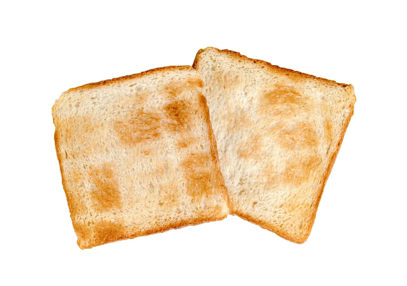 Toasted slice bread isolated on white background photo