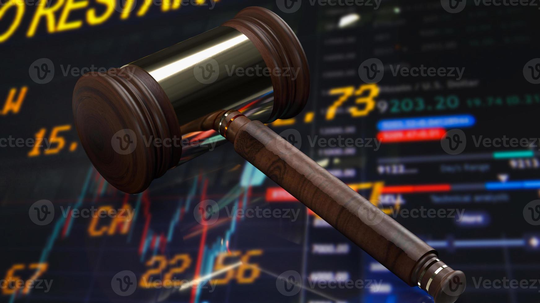 The justice hammer on business background  3d rendering photo