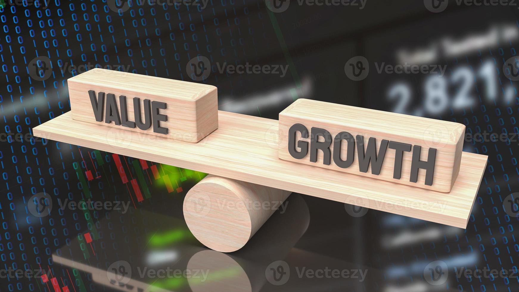 The word  value and growth on wood  for business concept 3d rendering photo