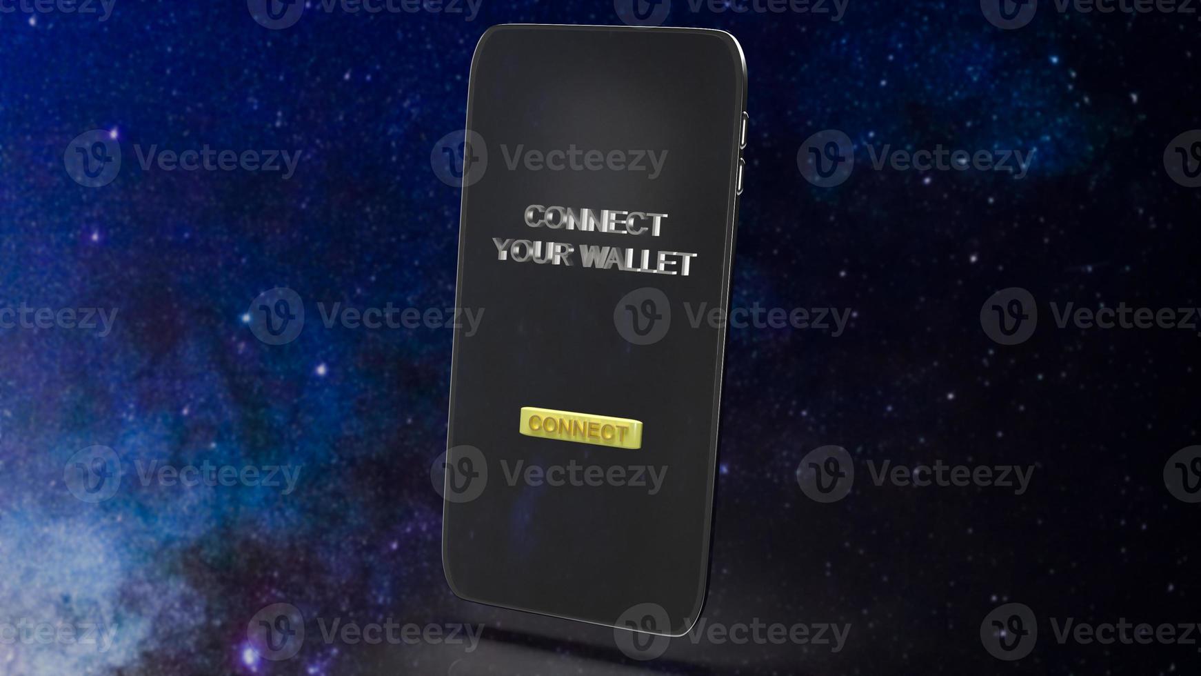 The wallet on mobile for business or technology concept 3d rendering photo